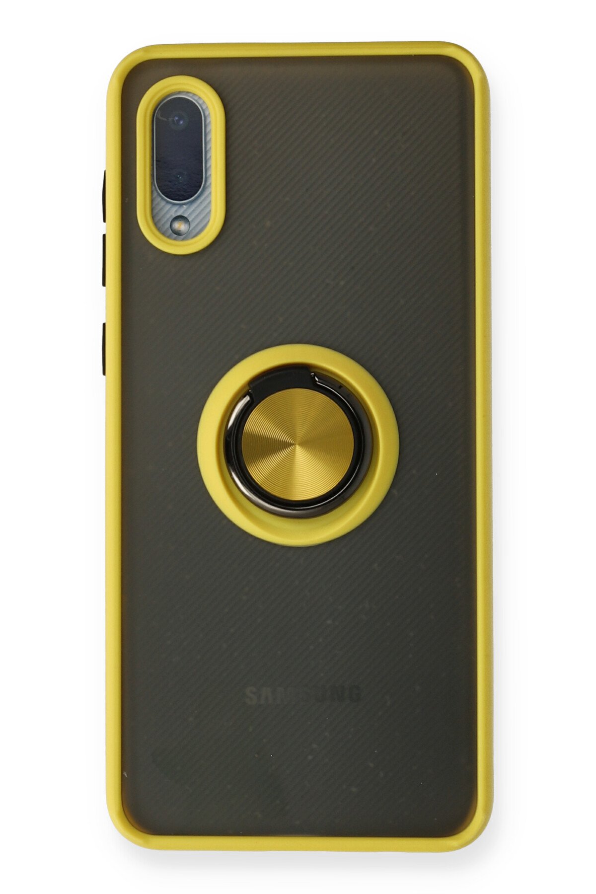 Newface Samsung Galaxy A02 Kılıf Pars Lens Yüzüklü Silikon - Gümüş