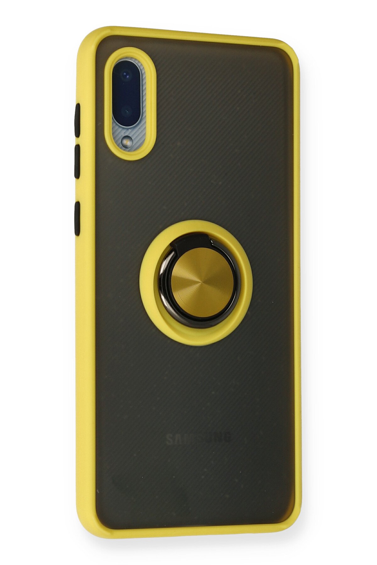 Newface Samsung Galaxy A02 Kılıf Pars Lens Yüzüklü Silikon - Gümüş