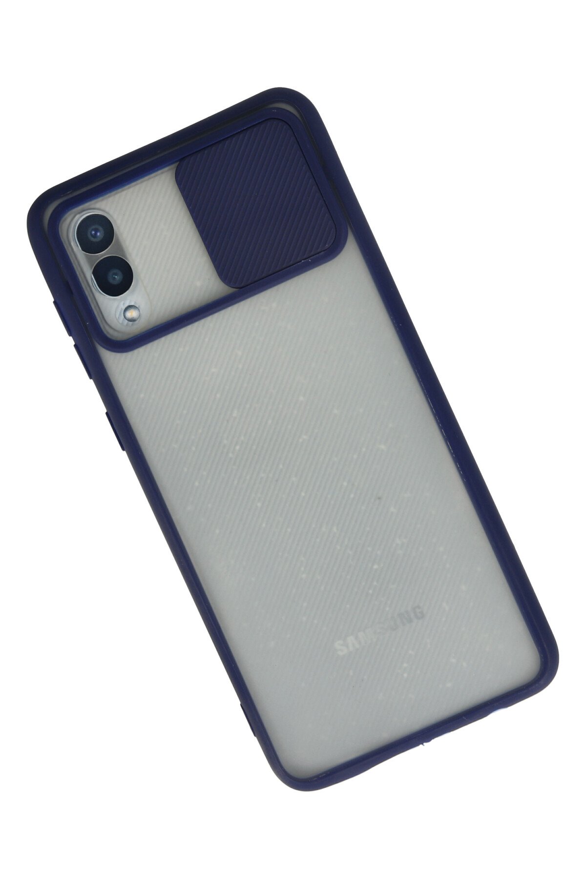 Newface Samsung Galaxy A02 Kılıf Ebruli Lansman Silikon - Sarı-Lila