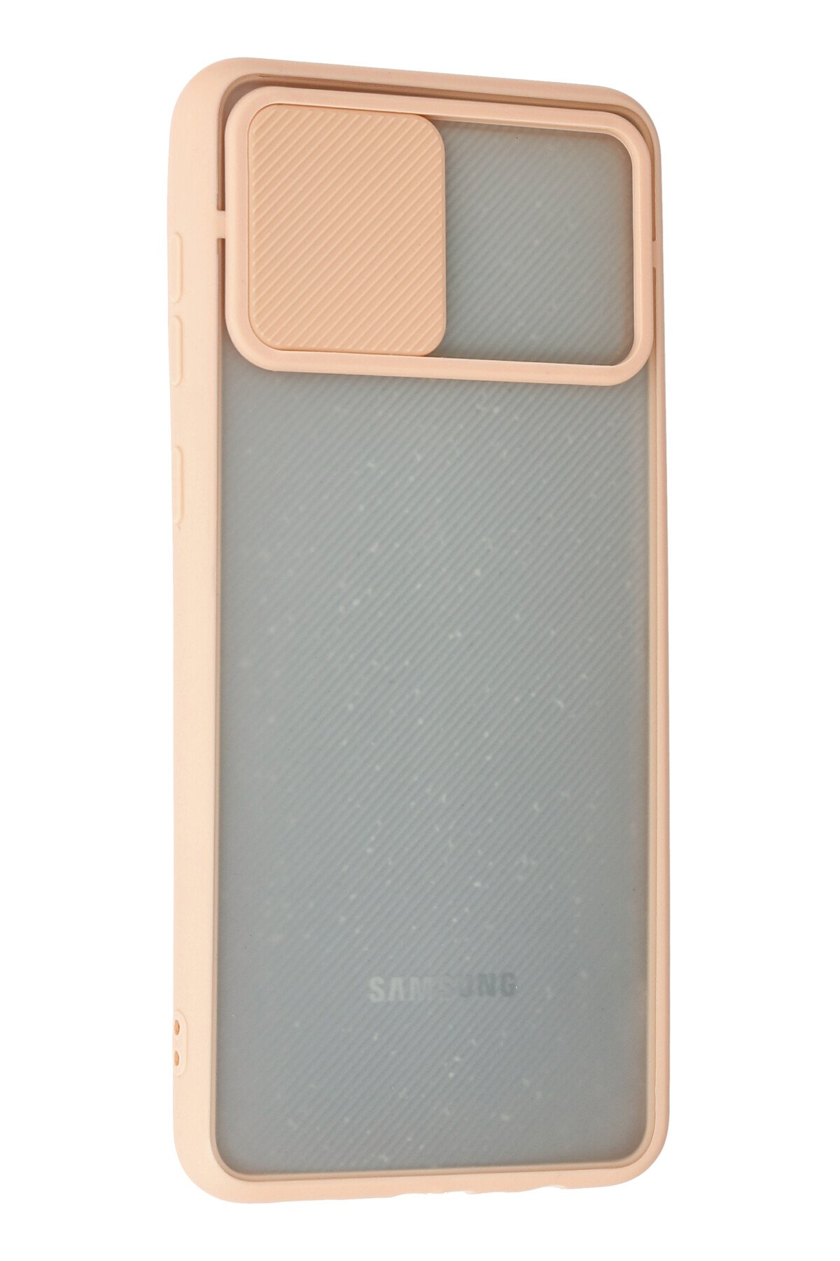 Newface Samsung Galaxy A02 Kılıf Simli Yüzüklü Silikon - Sarı