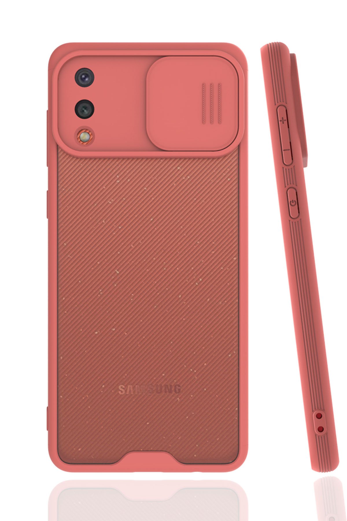 Newface Samsung Galaxy A02 Kılıf Ebruli Lansman Silikon - Sarı-Lila