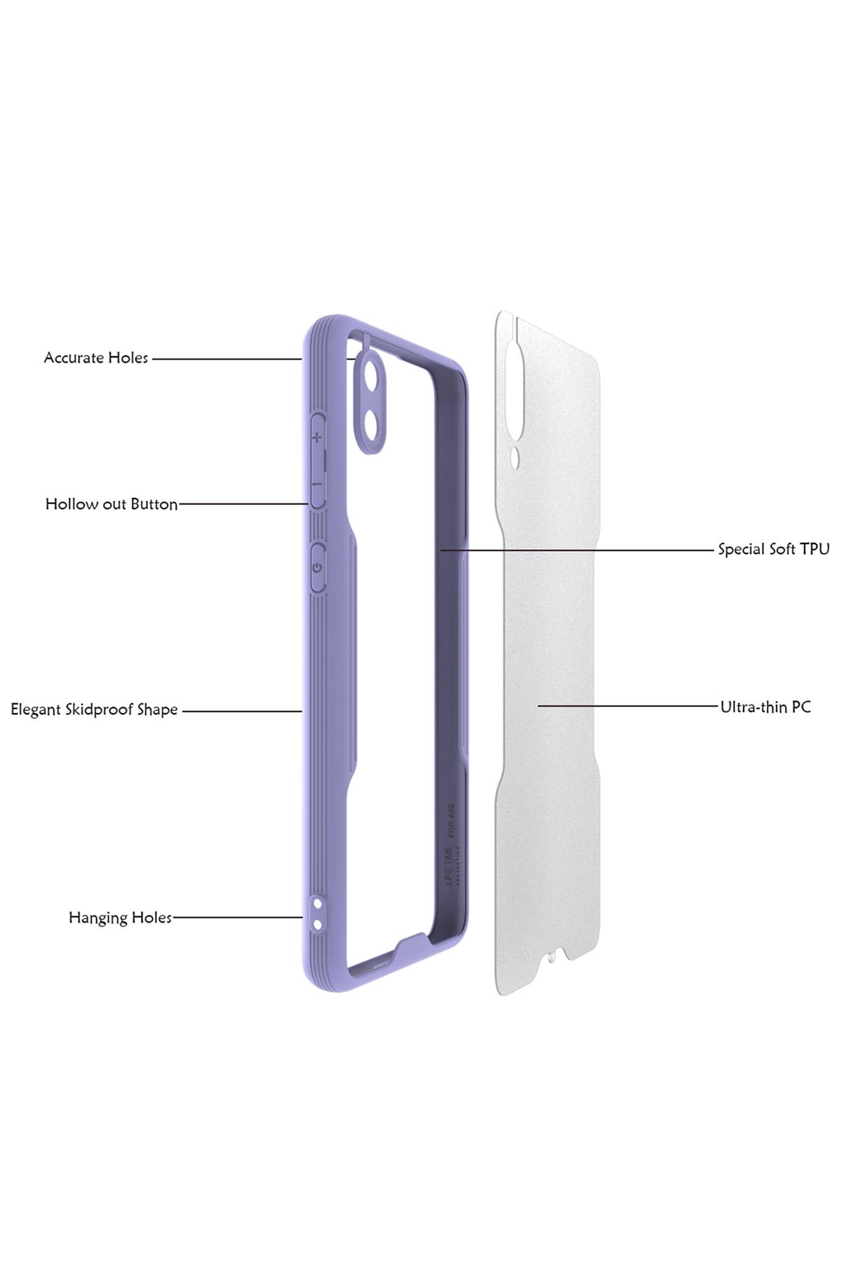 Newface Samsung Galaxy A02 Kılıf Montreal Silikon Kapak - Lacivert