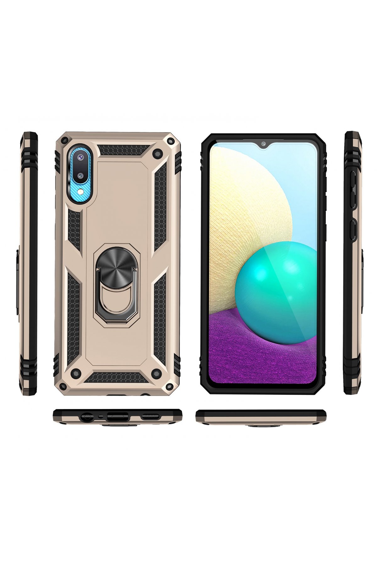 Newface Samsung Galaxy A02 Kılıf Zegna Yüzüklü Silikon Kapak - Siyah