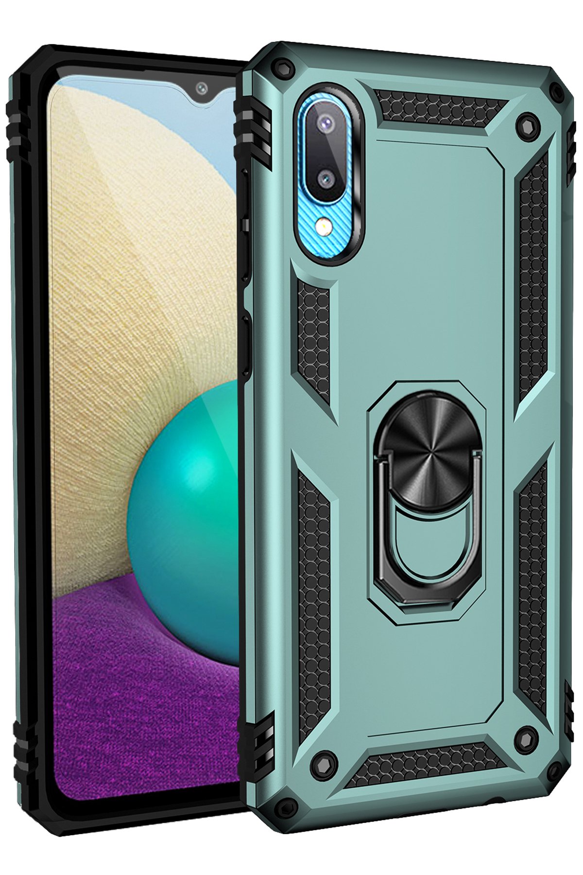 Newface Samsung Galaxy A02 Kılıf Miami Şeffaf Silikon - Siyah