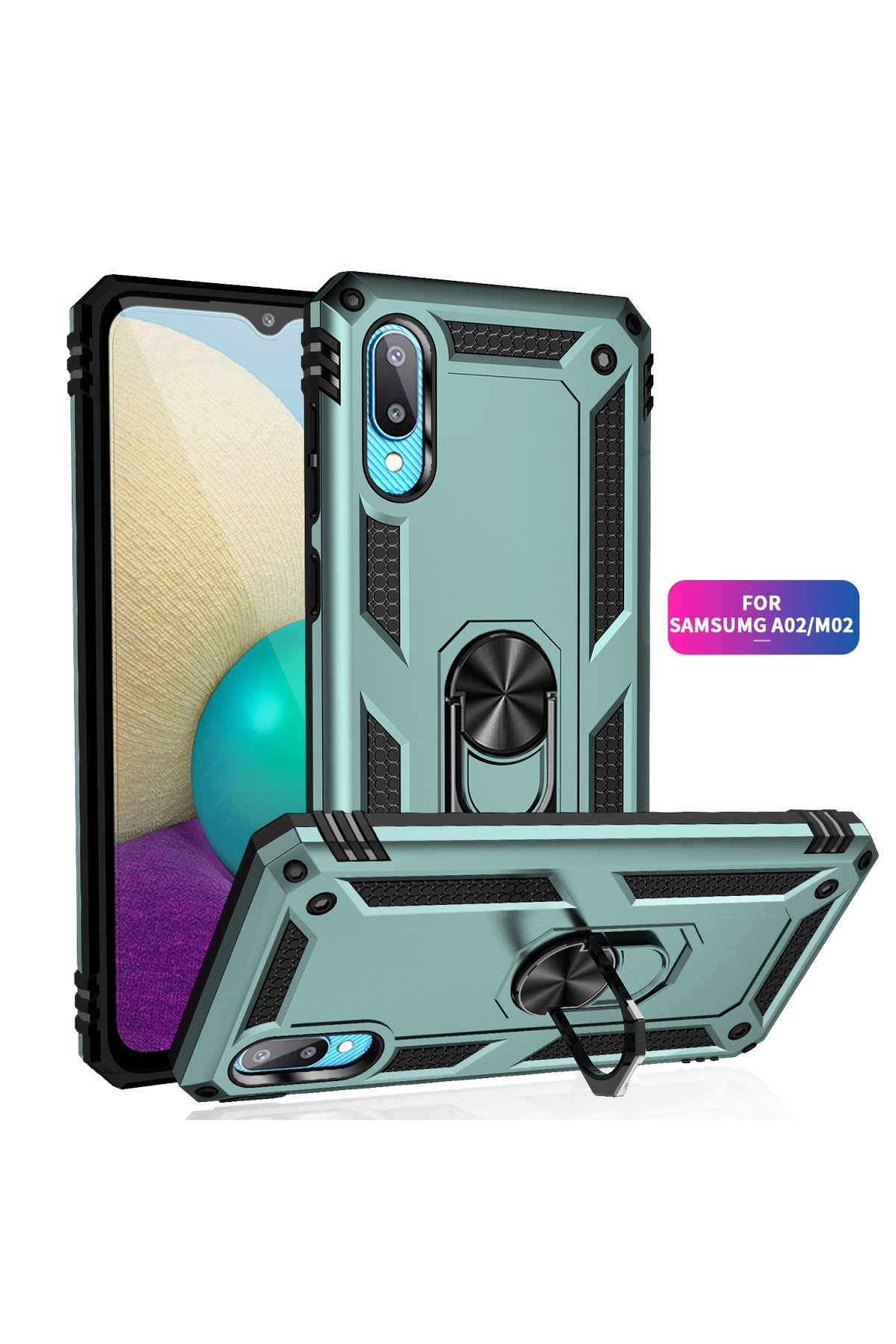 Newface Samsung Galaxy A02 Kılıf Miami Şeffaf Silikon - Siyah