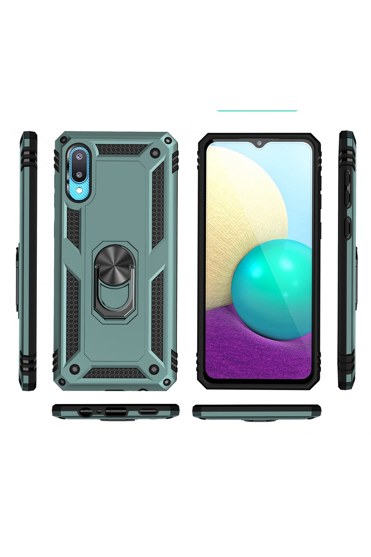 Newface Samsung Galaxy A02 Kılıf Miami Şeffaf Silikon - Siyah