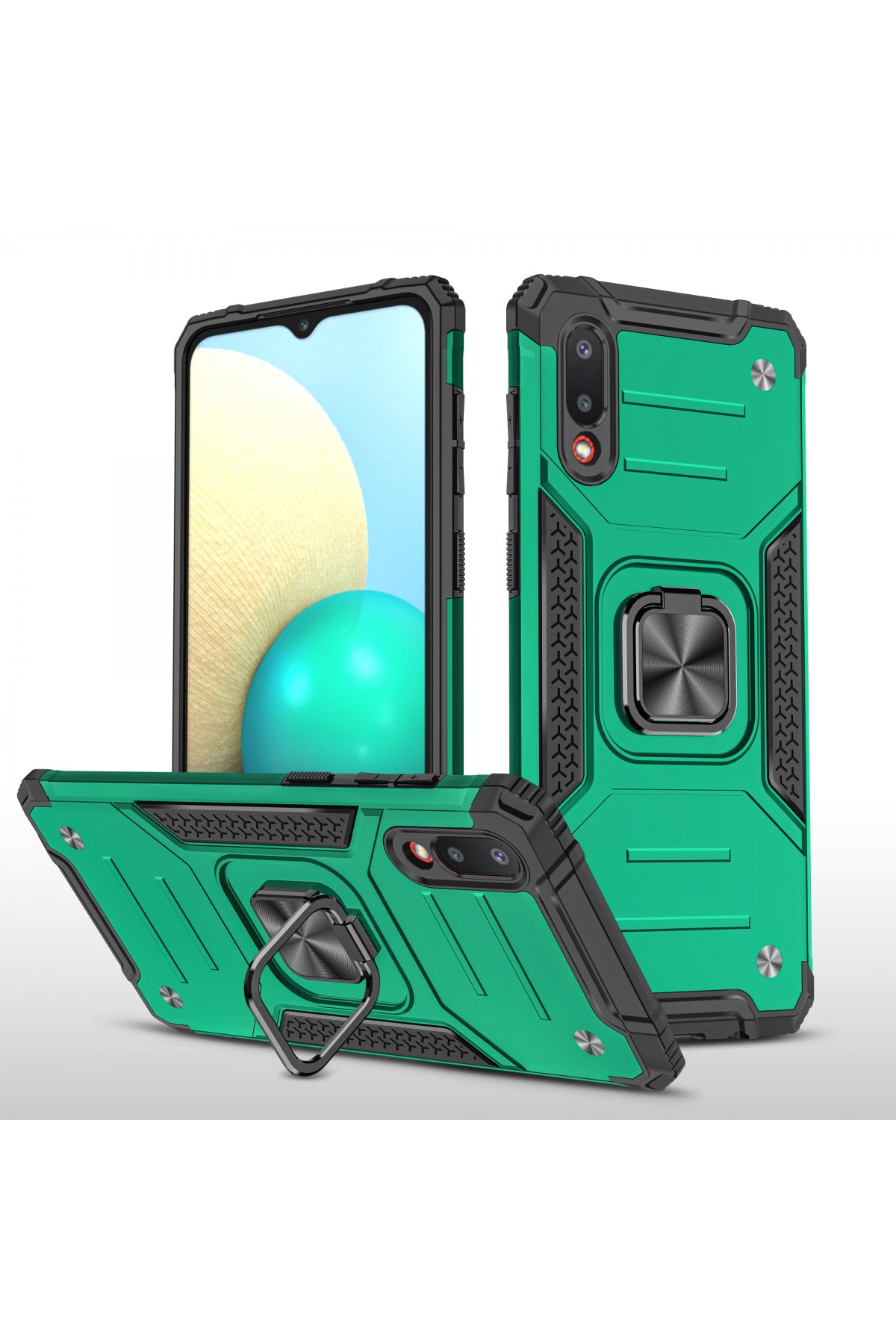 Newface Samsung Galaxy A02 Kılıf Pars Lens Yüzüklü Silikon - Kırmızı