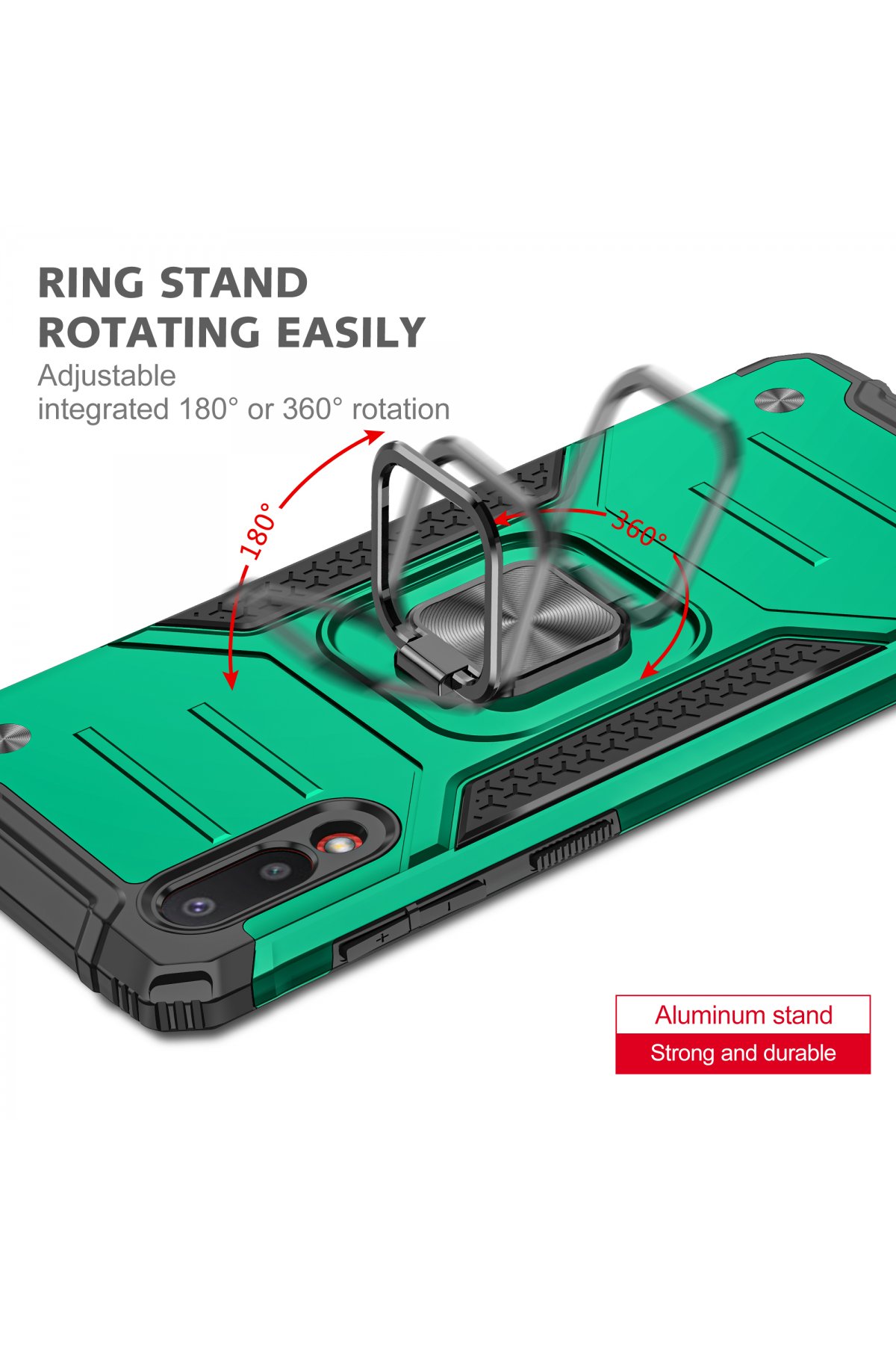 Newface Samsung Galaxy A02 Kılıf Pars Lens Yüzüklü Silikon - Kırmızı