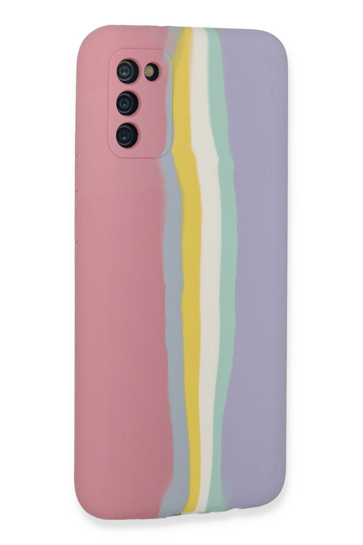 Newface Samsung Galaxy A02S Kılıf Ebruli Lansman Silikon - Siyah-Lacivert