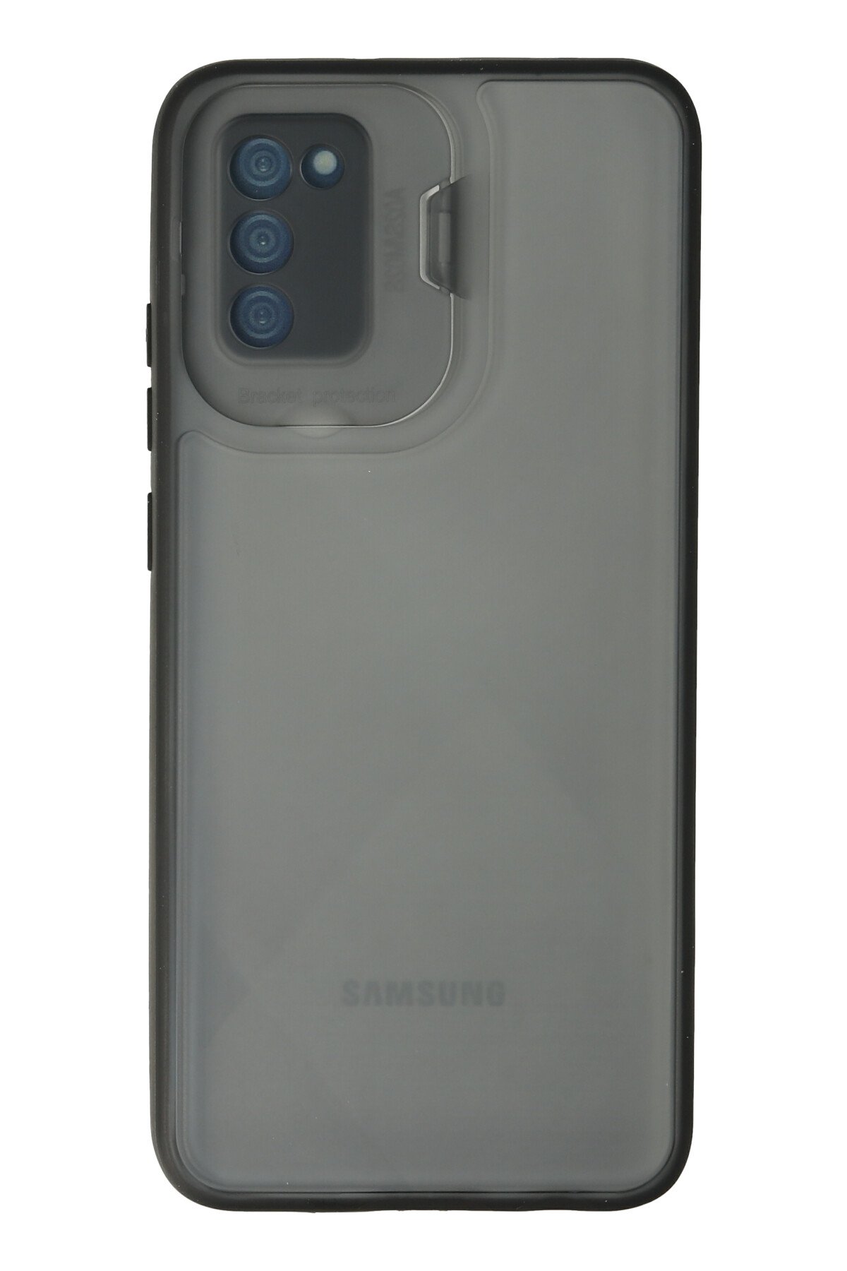 Newface Samsung Galaxy A02S Kılıf Zegna Yüzüklü Silikon Kapak - Siyah