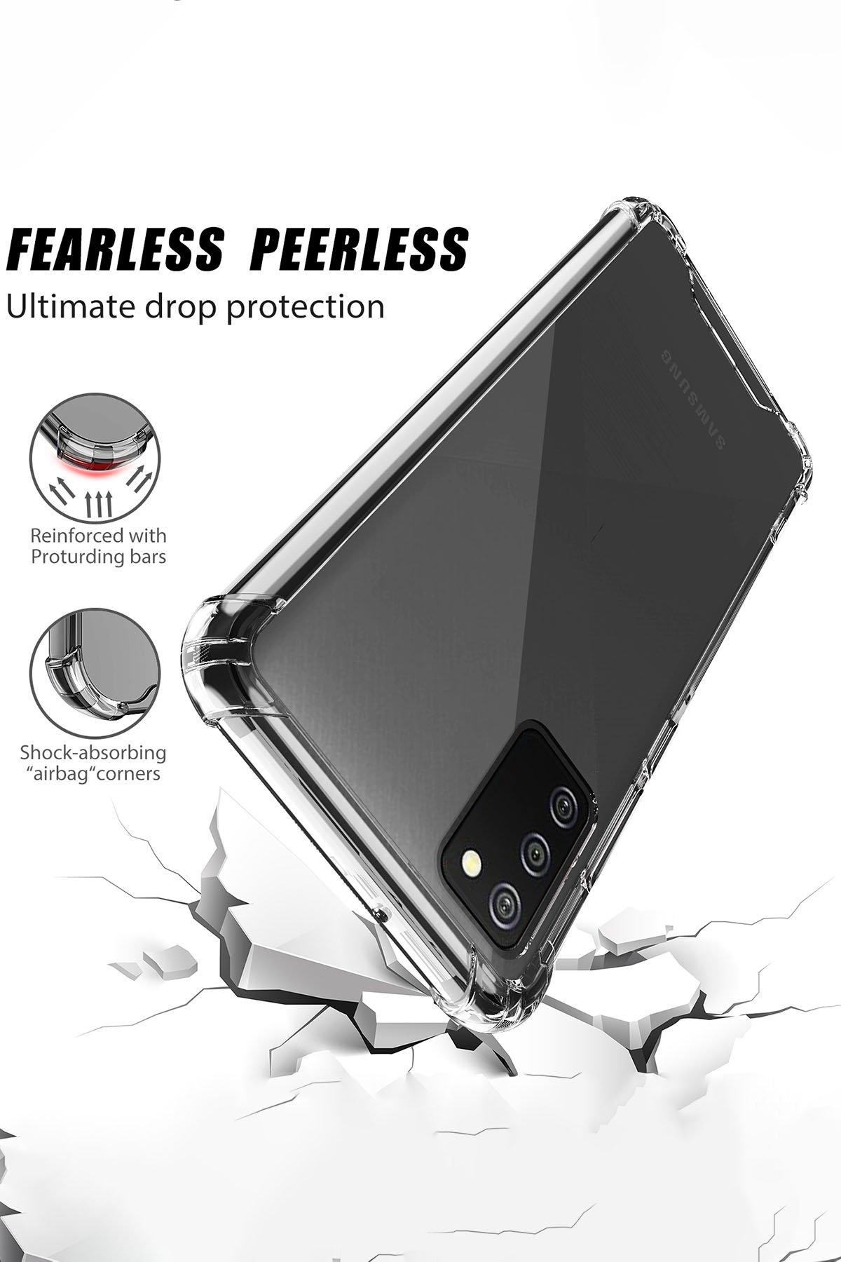 Newface Samsung Galaxy A02S Kılıf Lansman Glass Kapak - Kırmızı