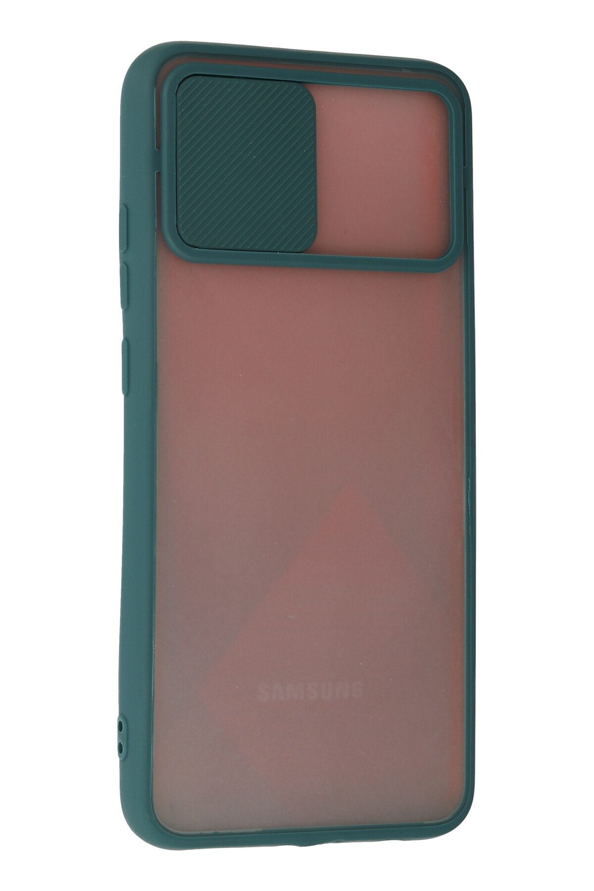 Newface Samsung Galaxy A03S Kılıf Lansman Glass Kapak - Mavi