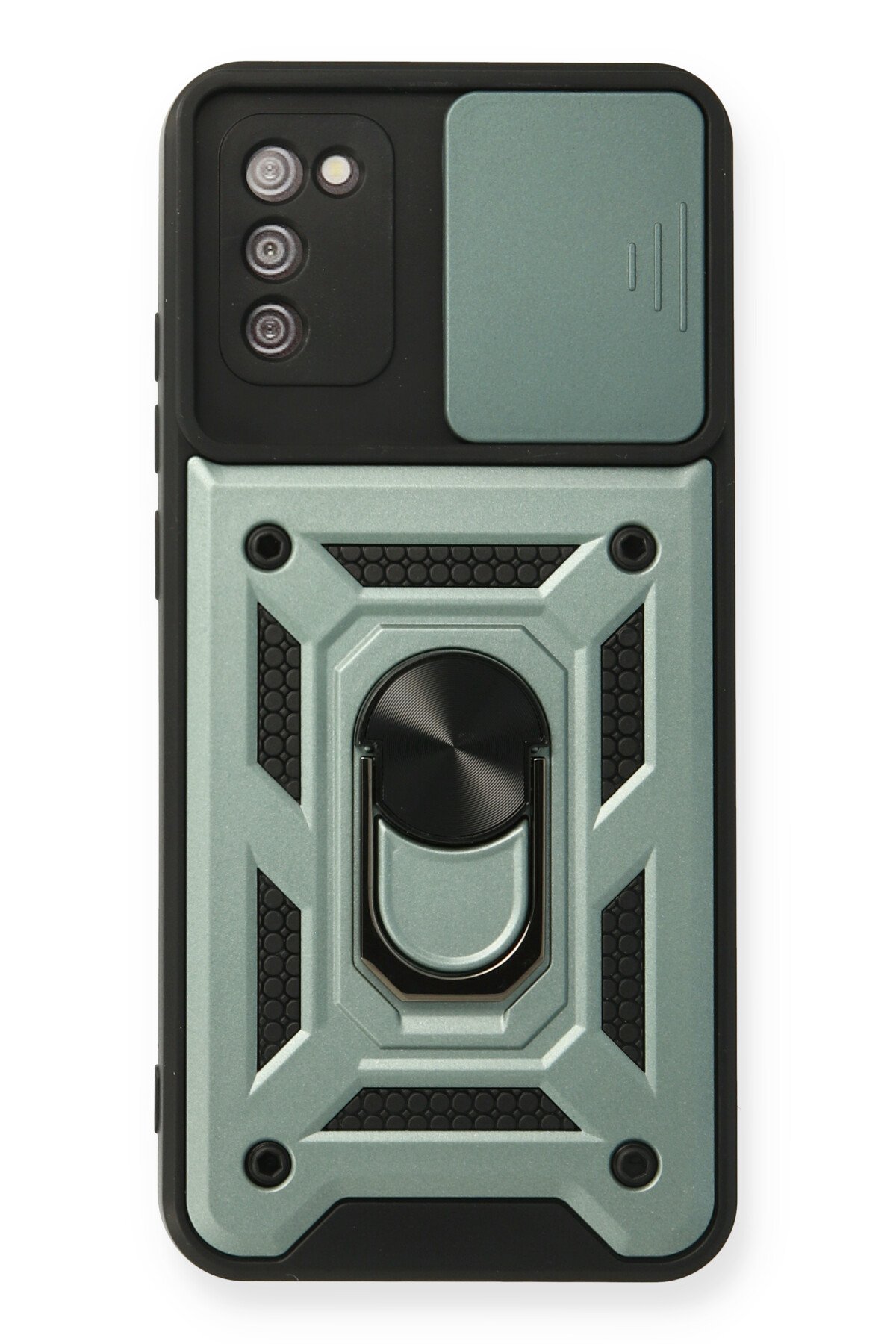 Newface Samsung Galaxy A02S Kılıf Simli Katmanlı Silikon - Turkuaz