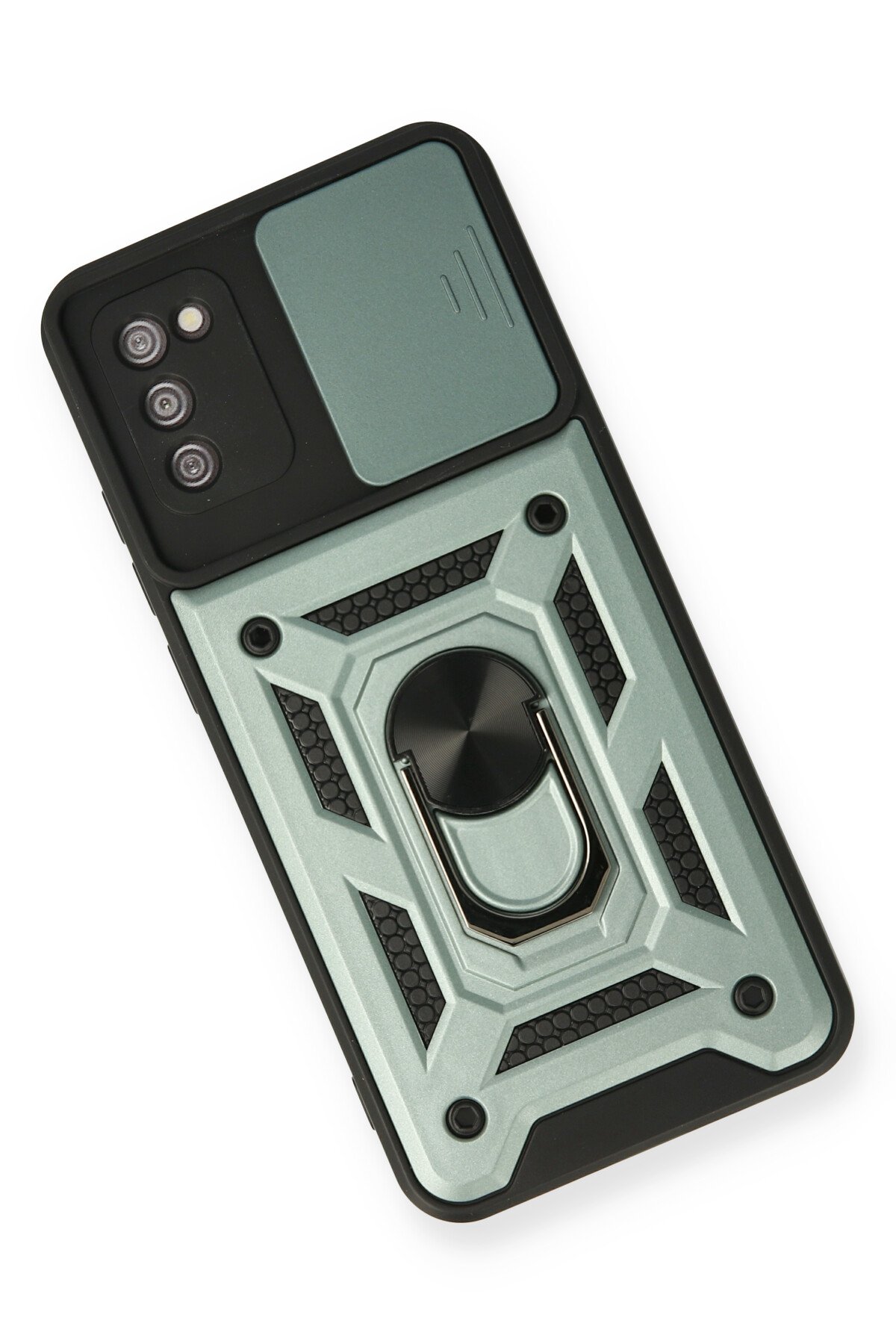 Newface Samsung Galaxy A02S Kılıf Simli Katmanlı Silikon - Turkuaz