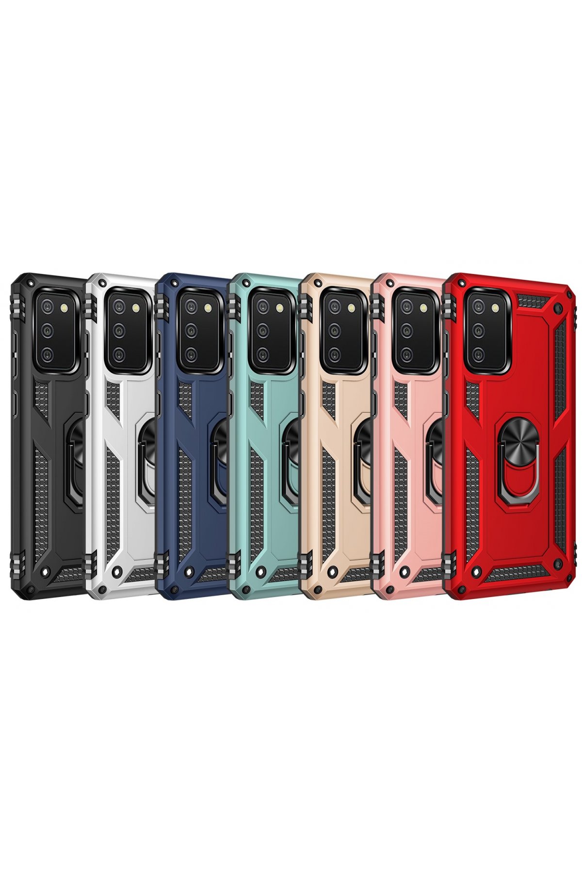 Newface Samsung Galaxy A02S Kılıf Auto Focus Karbon Kapak - Kahverengi