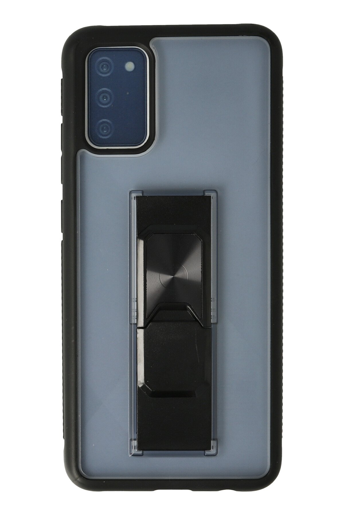 Newface Samsung Galaxy A02S Kılıf Montreal Yüzüklü Silikon Kapak - Siyah