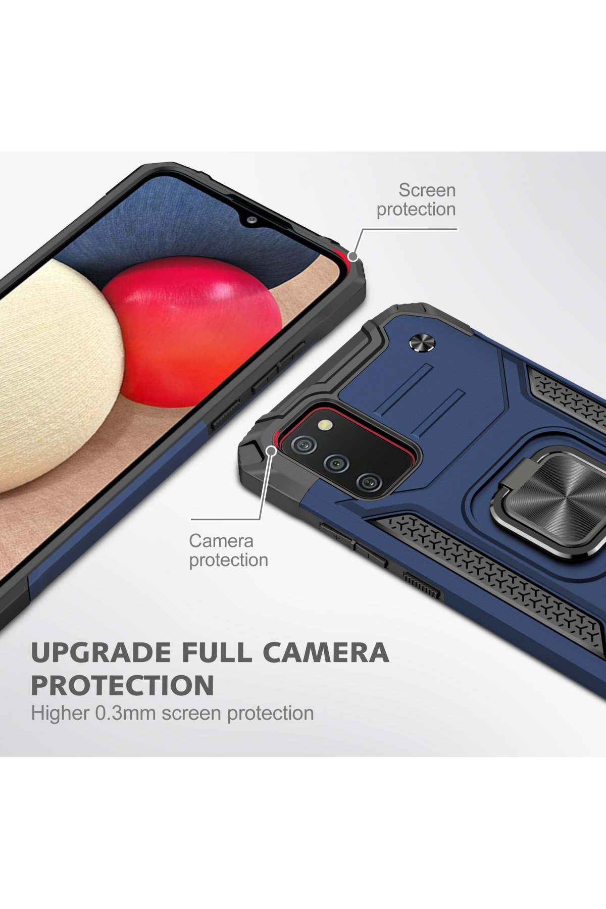 Newface Samsung Galaxy A02S Kılıf Montreal Yüzüklü Silikon Kapak - Sarı