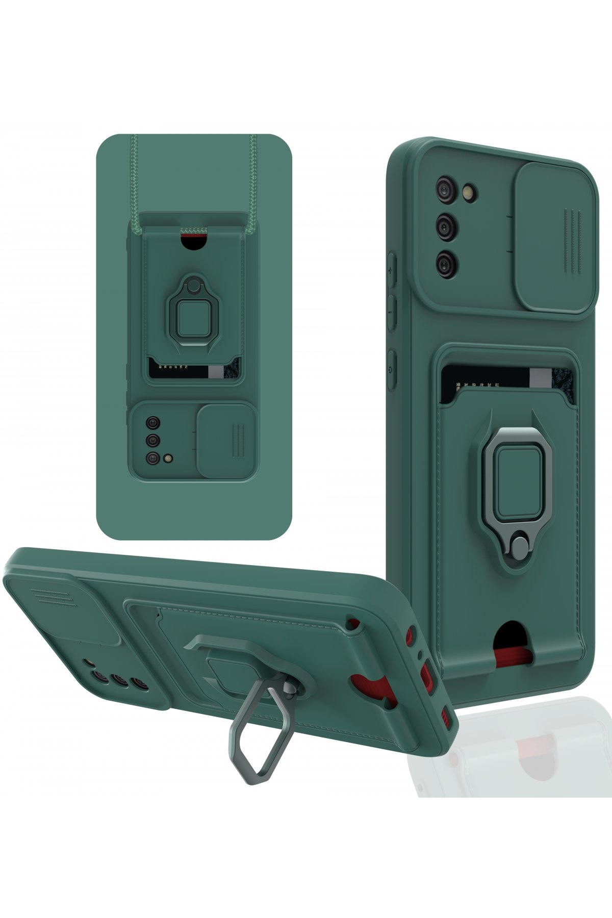 Newface Samsung Galaxy A02S Kılıf Trend S Plus Kapaklı Kılıf - Yeşil