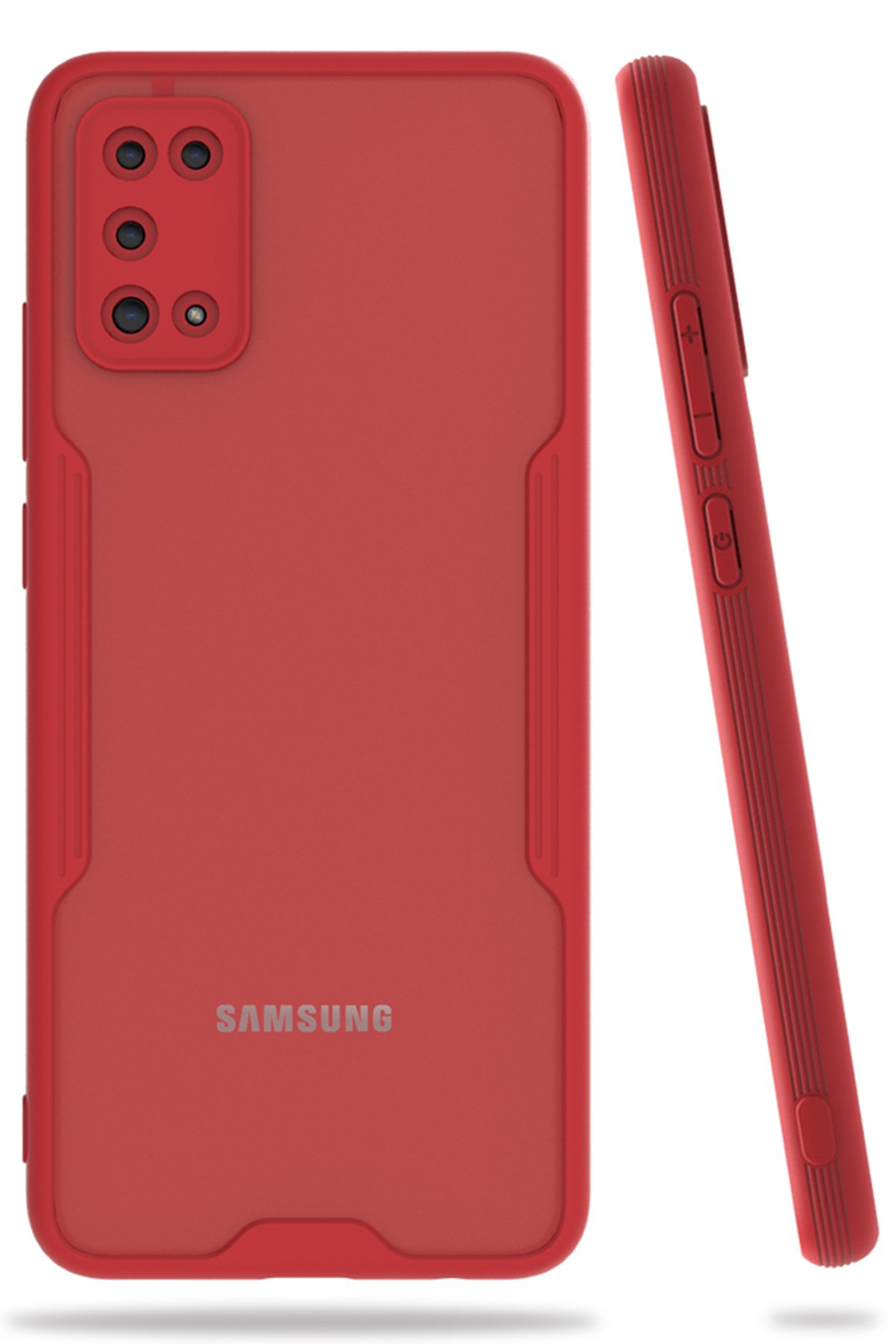 Newface Samsung Galaxy A02S Kılıf Color Lens Silikon - Kırmızı
