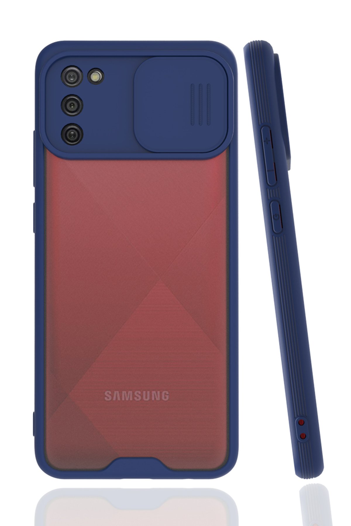 Newface Samsung Galaxy A02S Kılıf Palm Buzlu Kamera Sürgülü Silikon - Yeşil