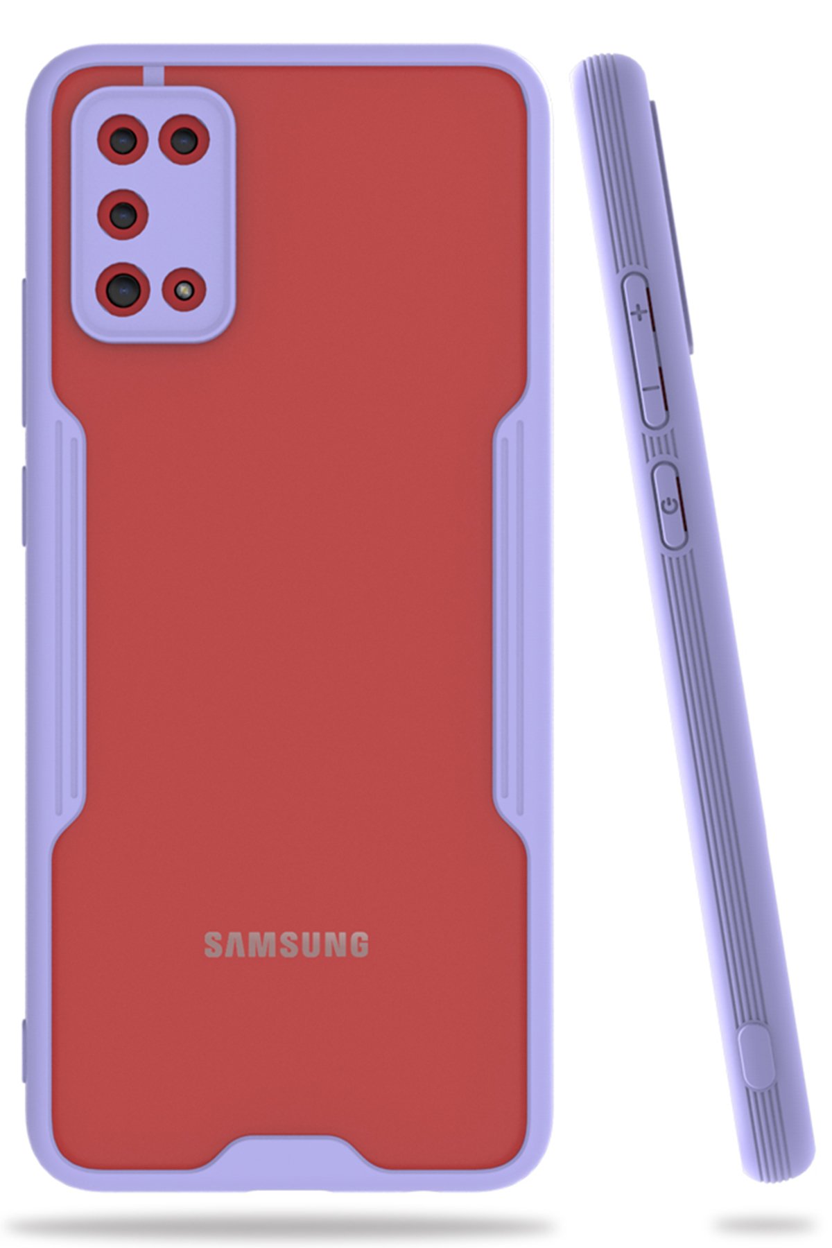 Newface Samsung Galaxy A02S Kılıf Elit Yüzüklü Kapak - Kırmızı