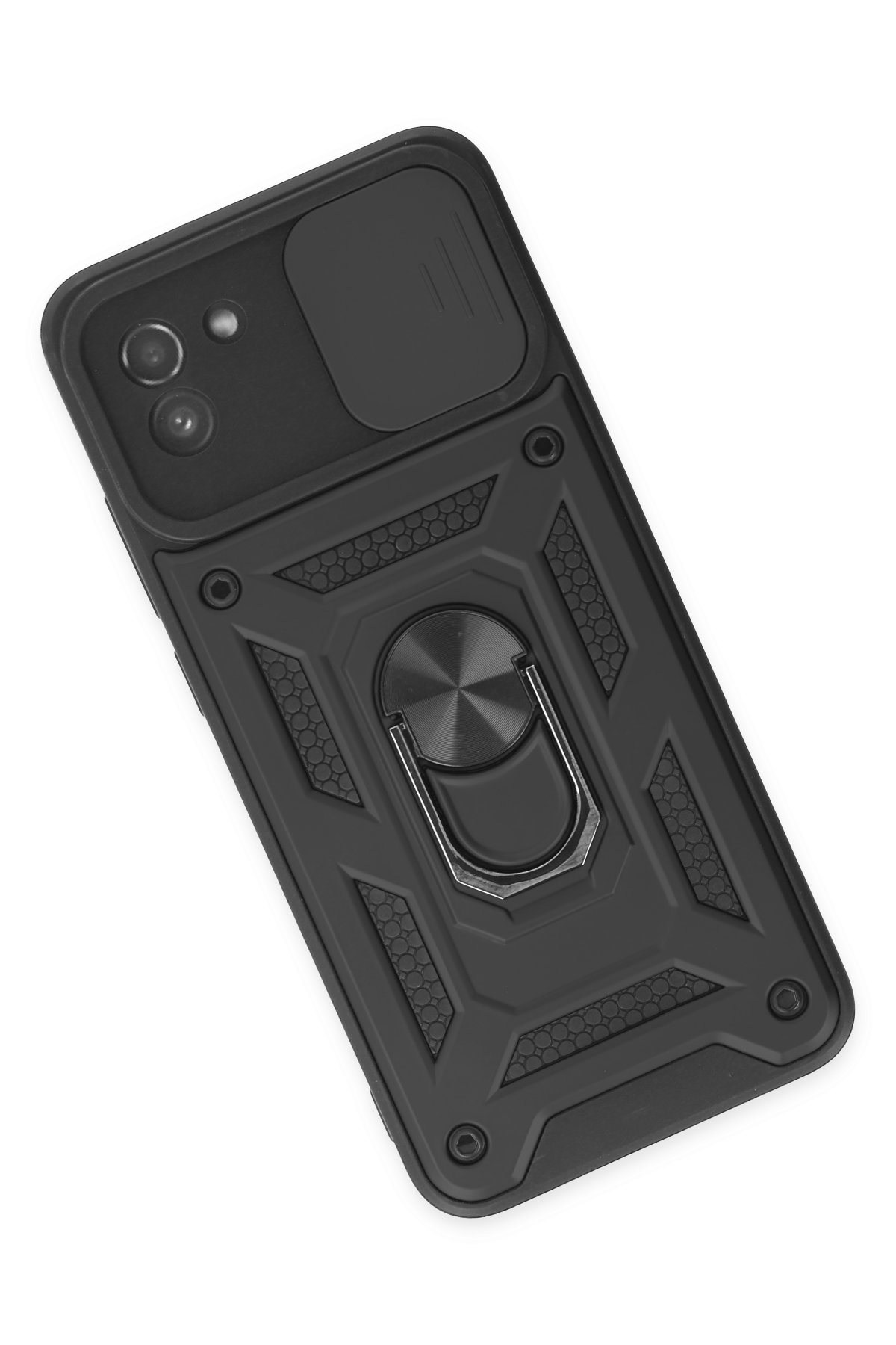 Newface Samsung Galaxy A03 Kılıf Loop Deri Silikon - Siyah