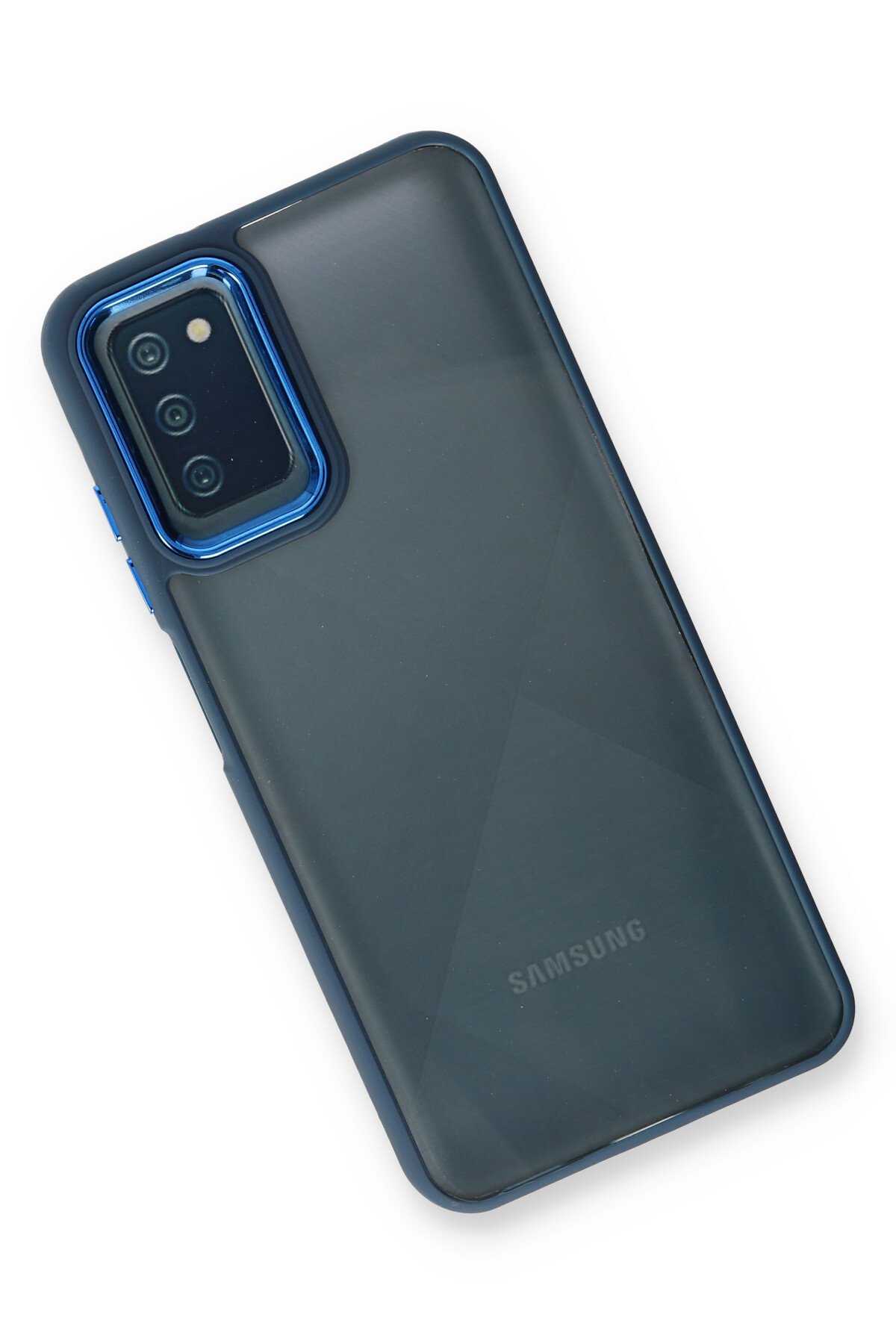 Newface Samsung Galaxy A03S Kılıf Palm Buzlu Kamera Sürgülü Silikon - Lila