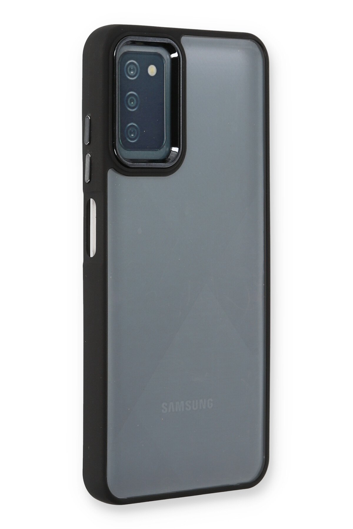 Newface Samsung Galaxy A03S Kılıf Mega Standlı Silikon - Mavi