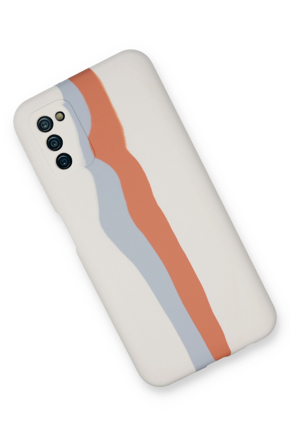 Newface Samsung Galaxy A03S Kılıf Glass Kapak - Lacivert