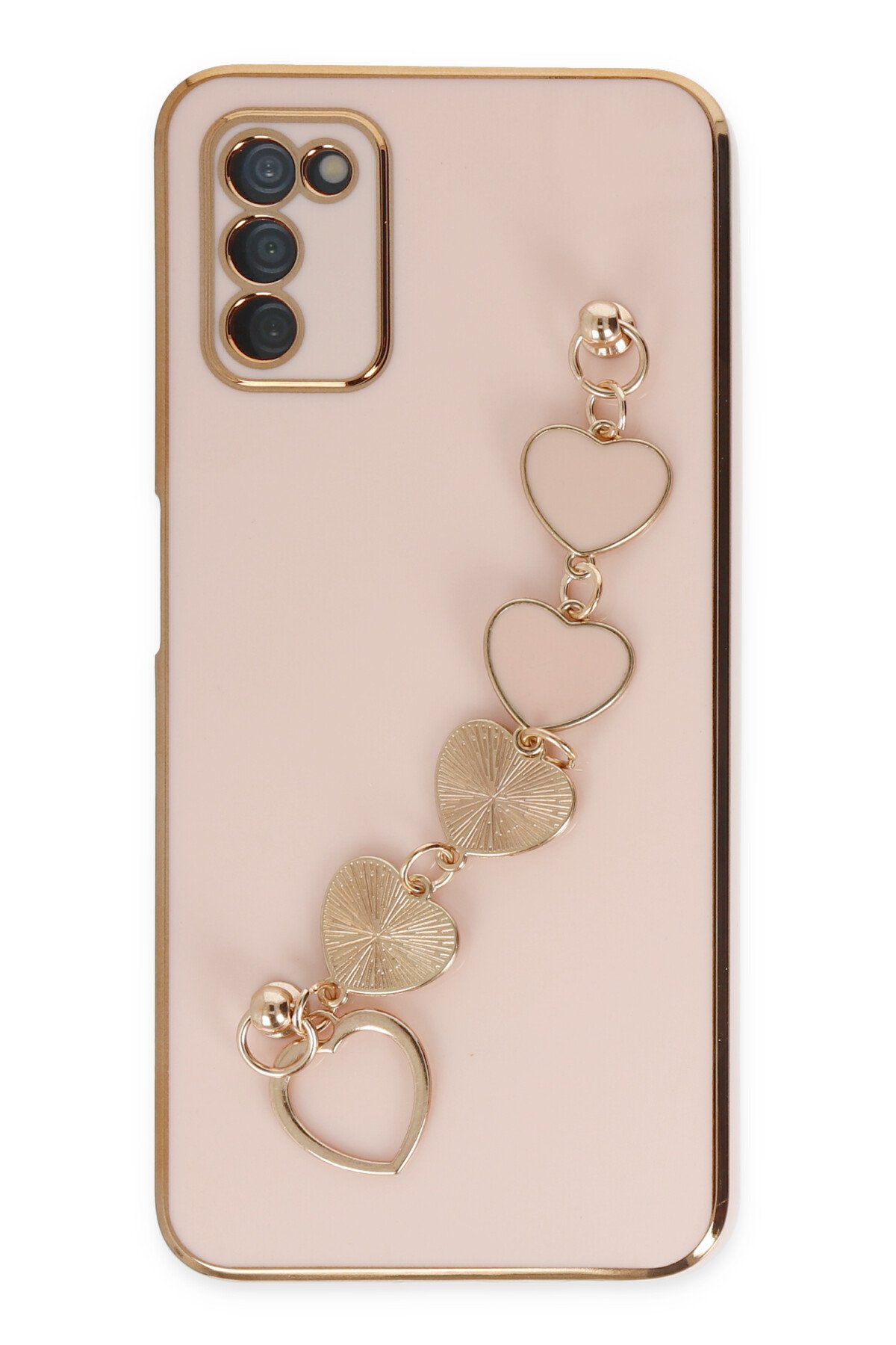 Newface Samsung Galaxy A03S Kılıf Sofya Yüzüklü Silikon Kapak - Rose