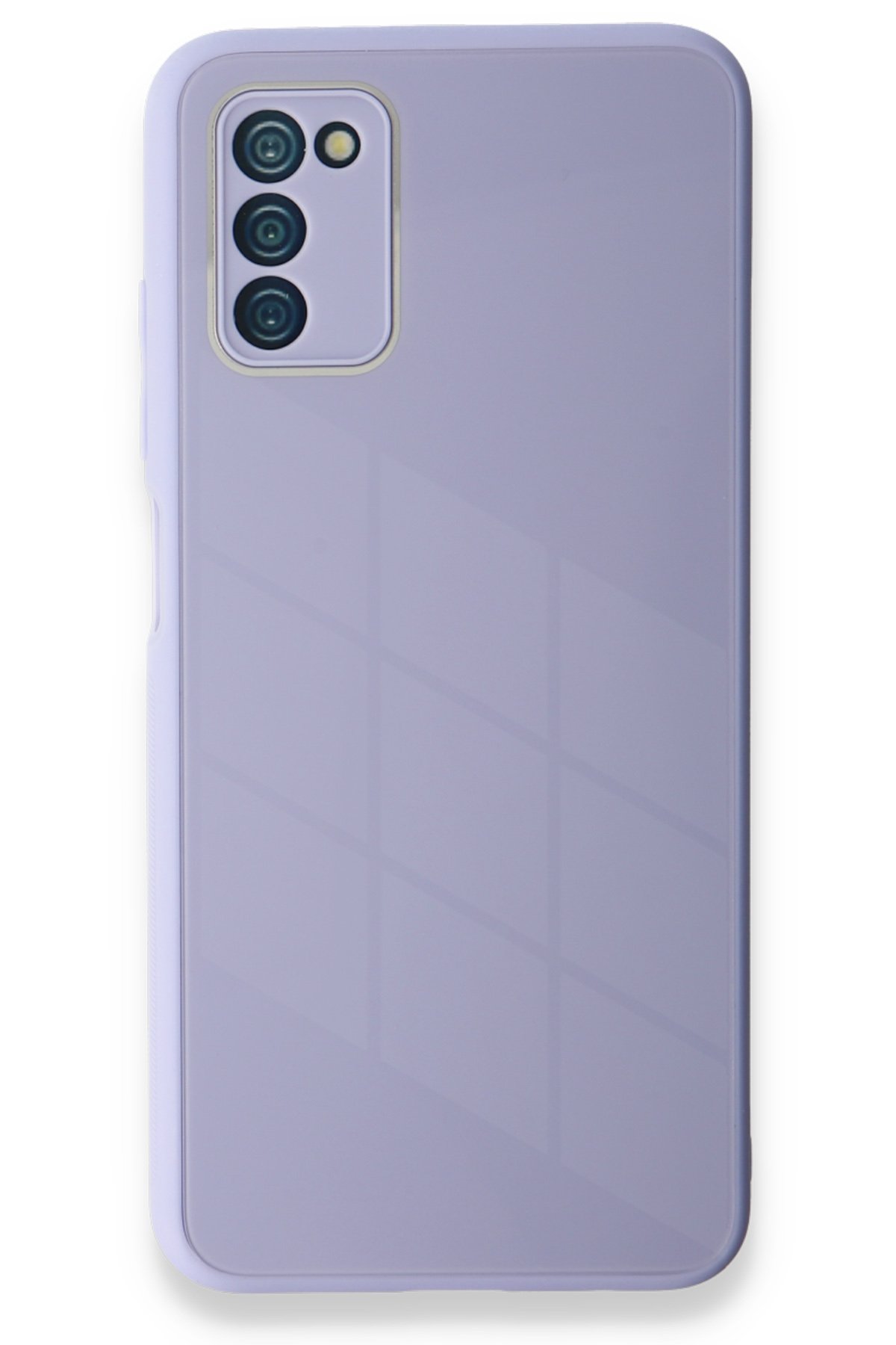Newface Samsung Galaxy A03S Kılıf Ebruli Lansman Silikon - Kırmızı-Mor