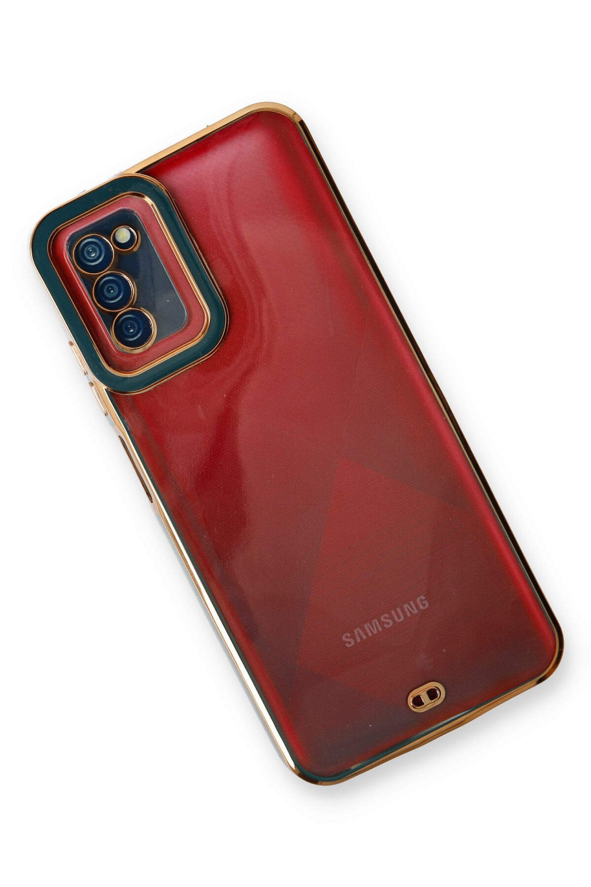 Newface Samsung Galaxy A02S Kılıf Color Lens Silikon - Kırmızı