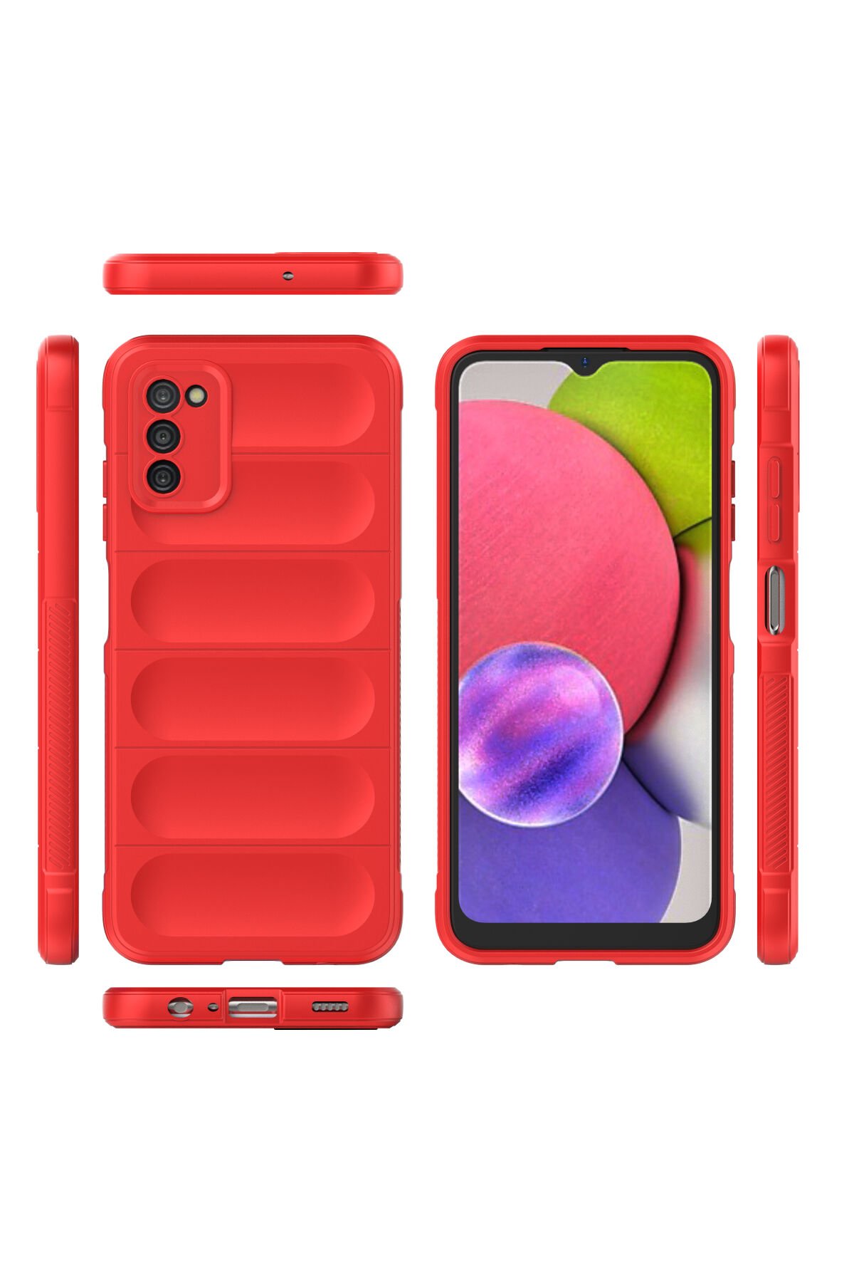 Newface Samsung Galaxy A03S Kılıf Lansman Glass Kapak - Koyu Yeşil