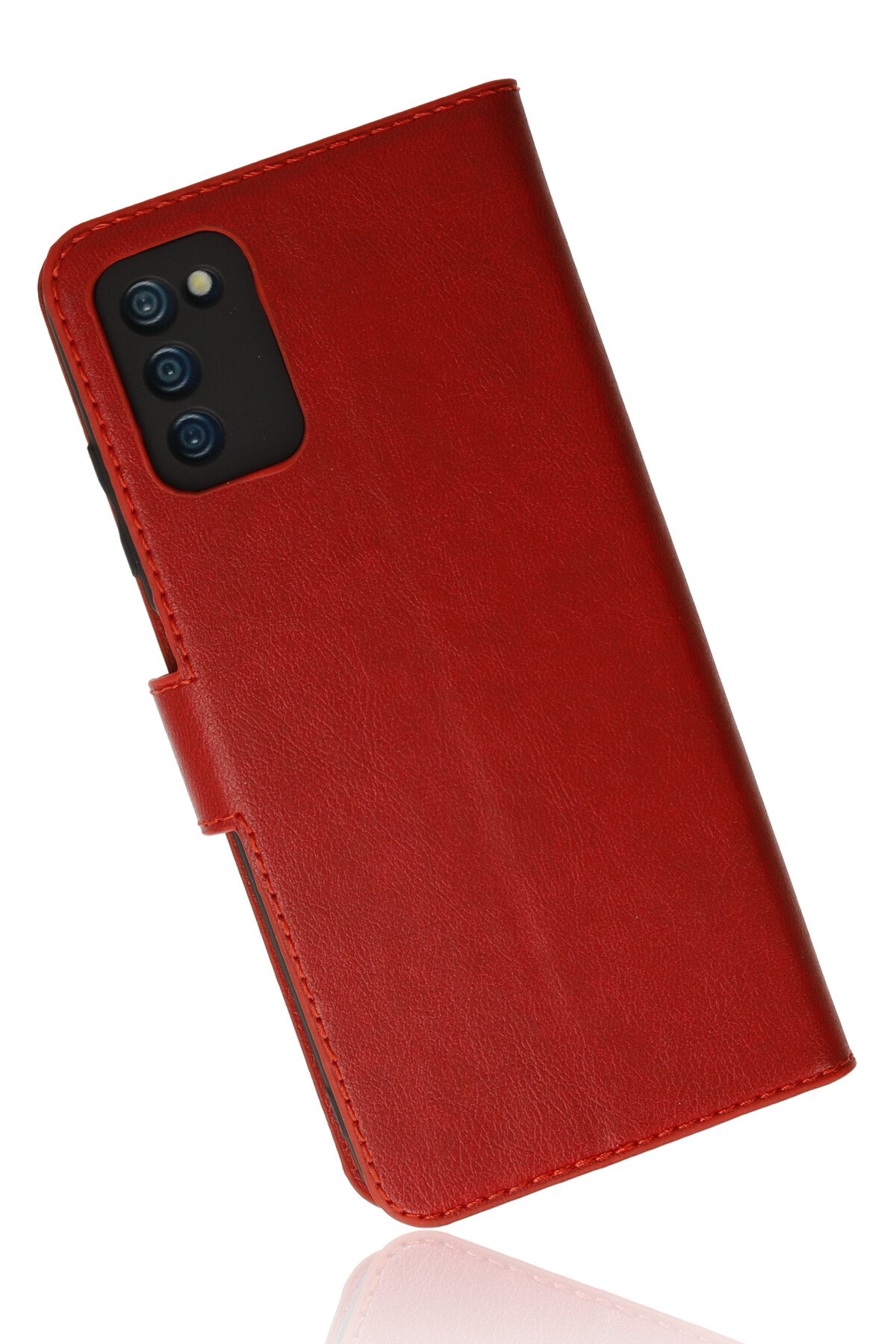 Newface Samsung Galaxy A03S Kılıf Ebruli Lansman Silikon - Kırmızı-Mor