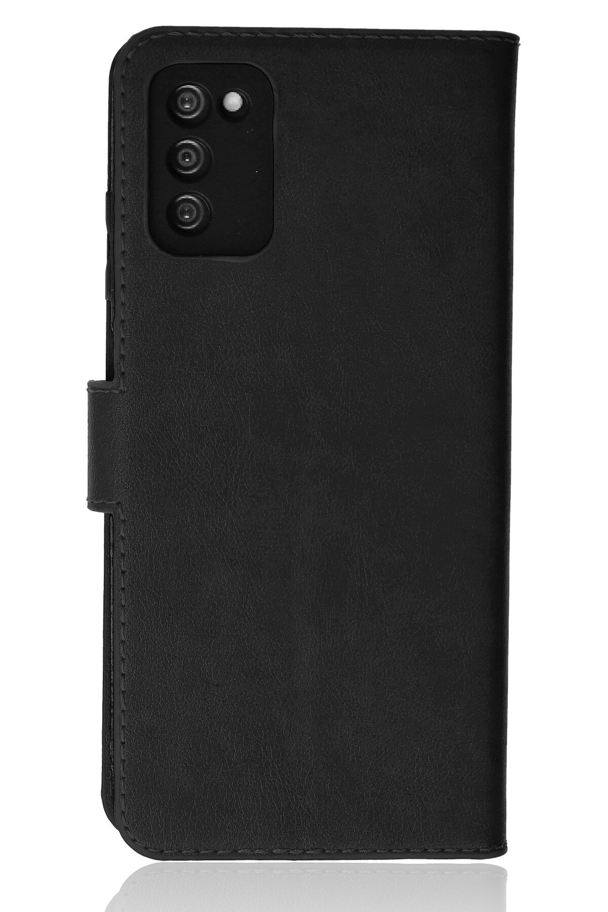 Newface Samsung Galaxy A03S Kılıf Sofya Yüzüklü Silikon Kapak - Siyah