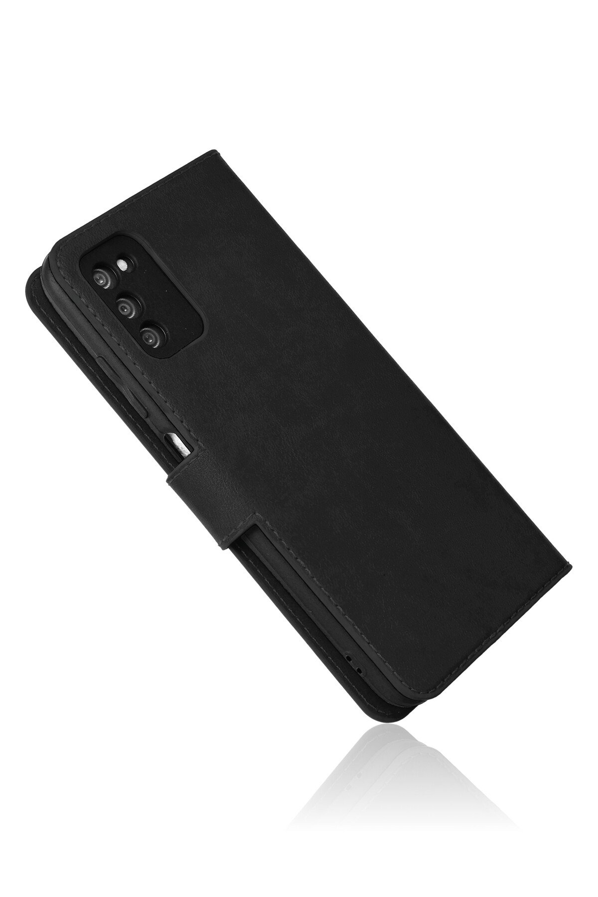 Newface Samsung Galaxy A03S Kılıf Sofya Yüzüklü Silikon Kapak - Siyah