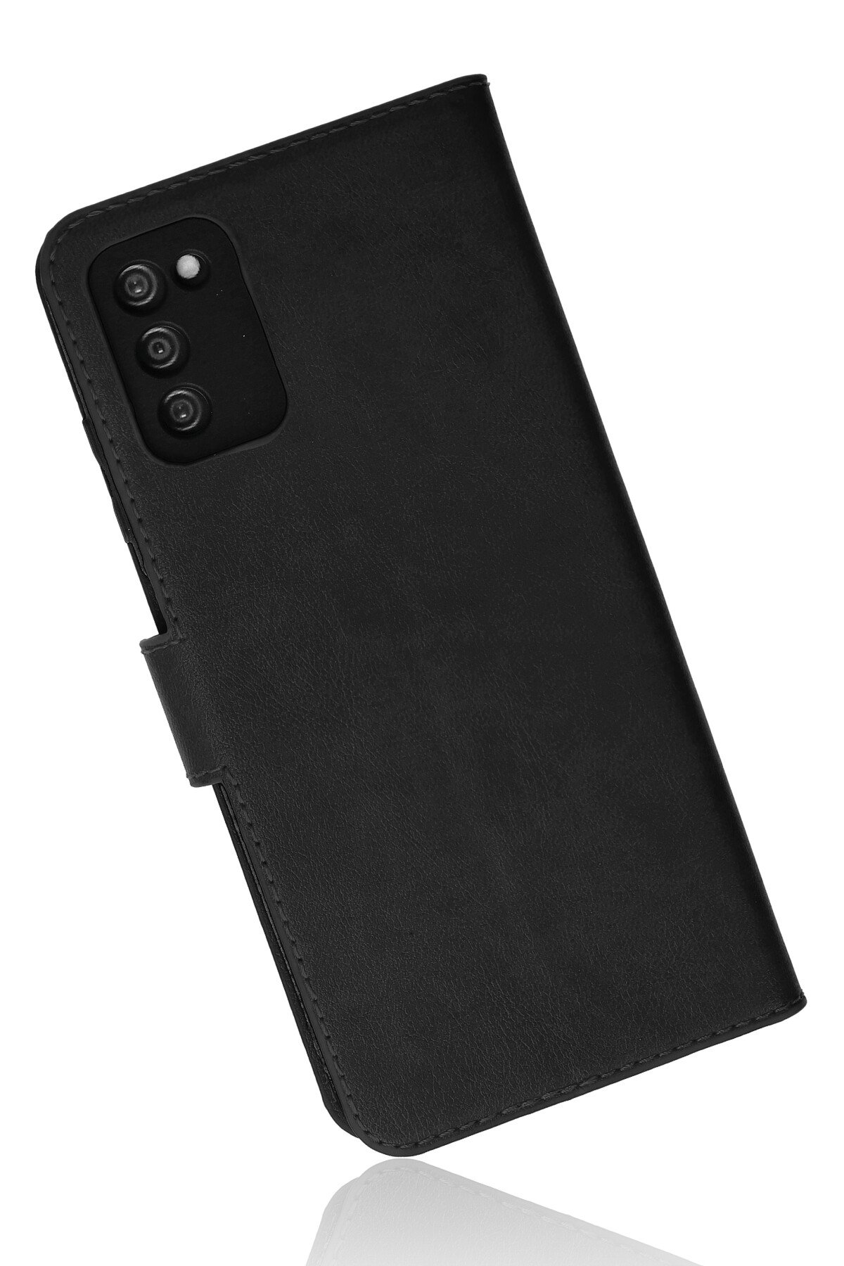 Newface Samsung Galaxy A03S Kılıf Sofya Yüzüklü Silikon Kapak - Siyah