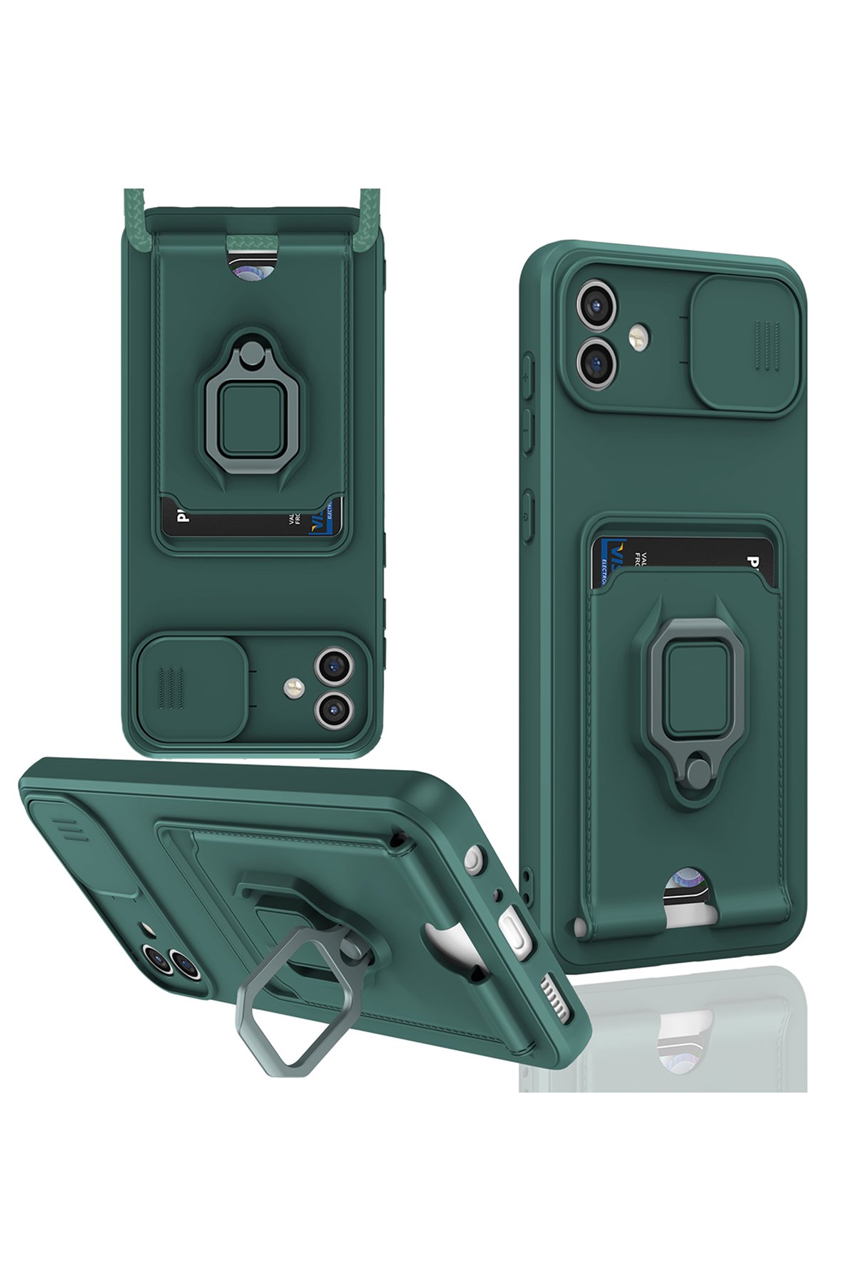 Newface Samsung Galaxy A04 Kılıf Pars Lens Yüzüklü Silikon - Siyah