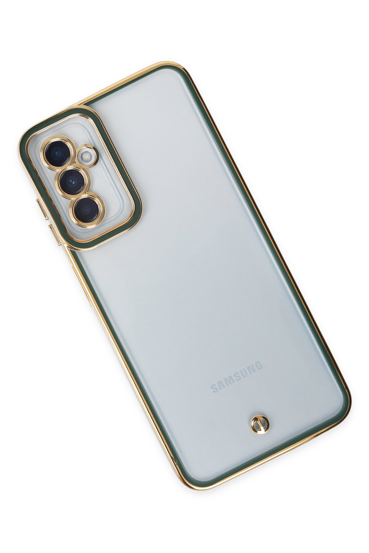 Newface Samsung Galaxy A04S Kılıf Pars Lens Yüzüklü Silikon - Gold
