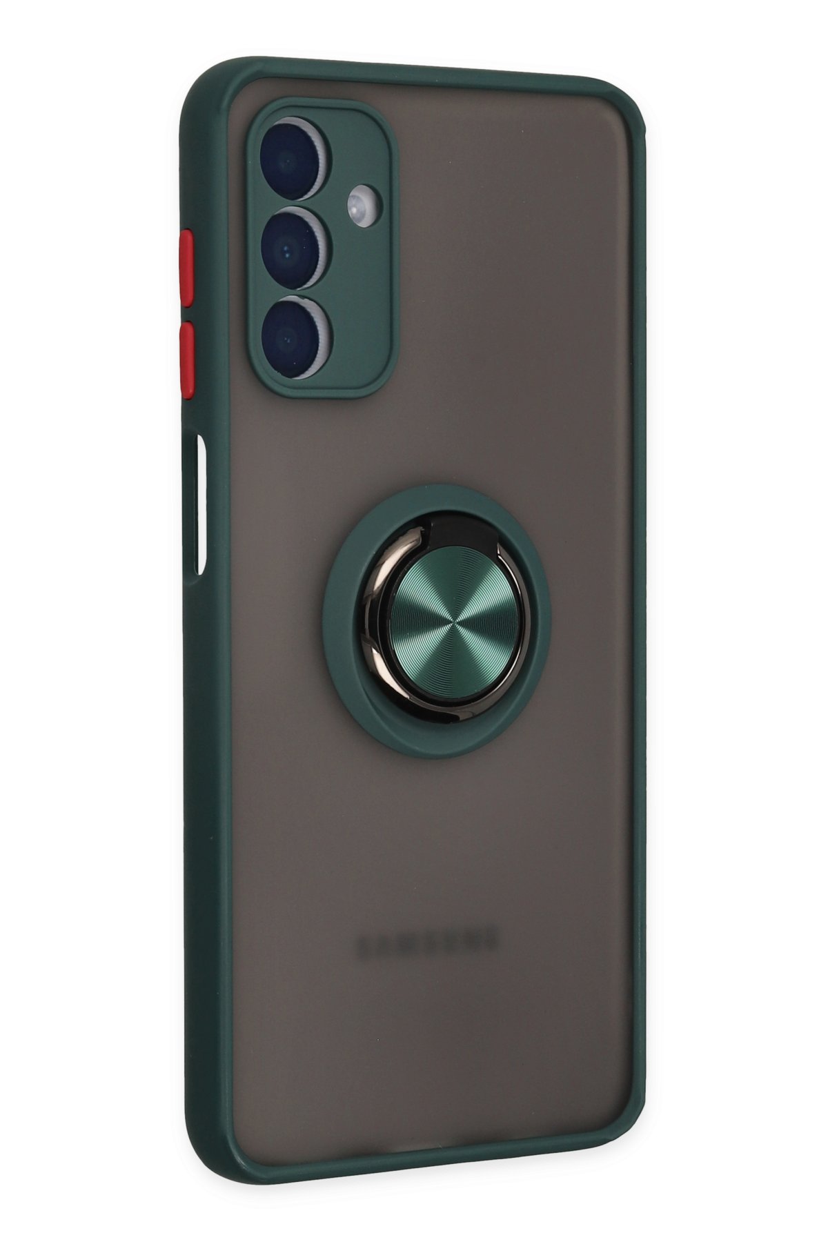 Newface Samsung Galaxy A04S Kılıf Pars Lens Yüzüklü Silikon - Kırmızı