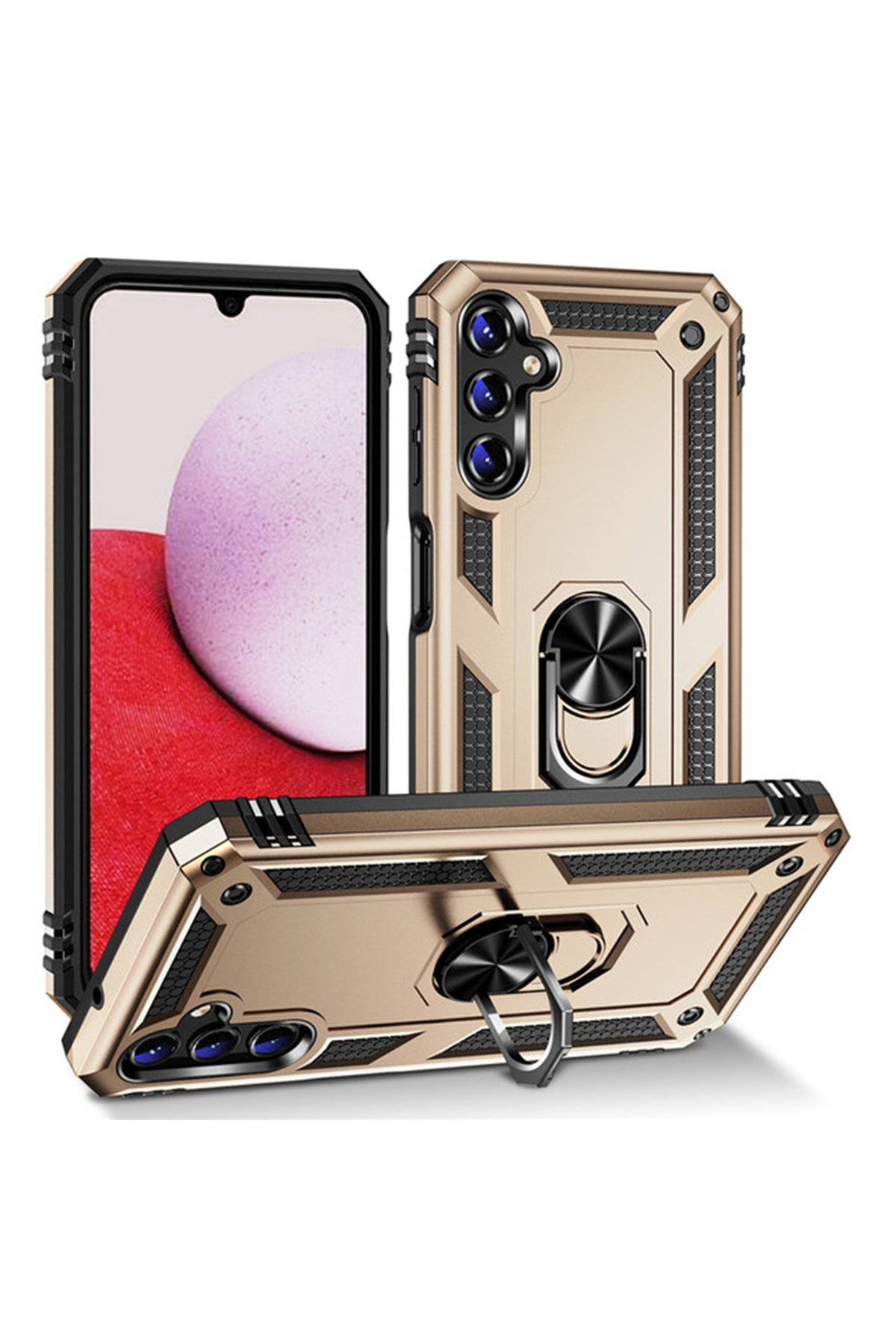 Newface Samsung Galaxy A04S Kılıf Elegant Kapak - Pudra