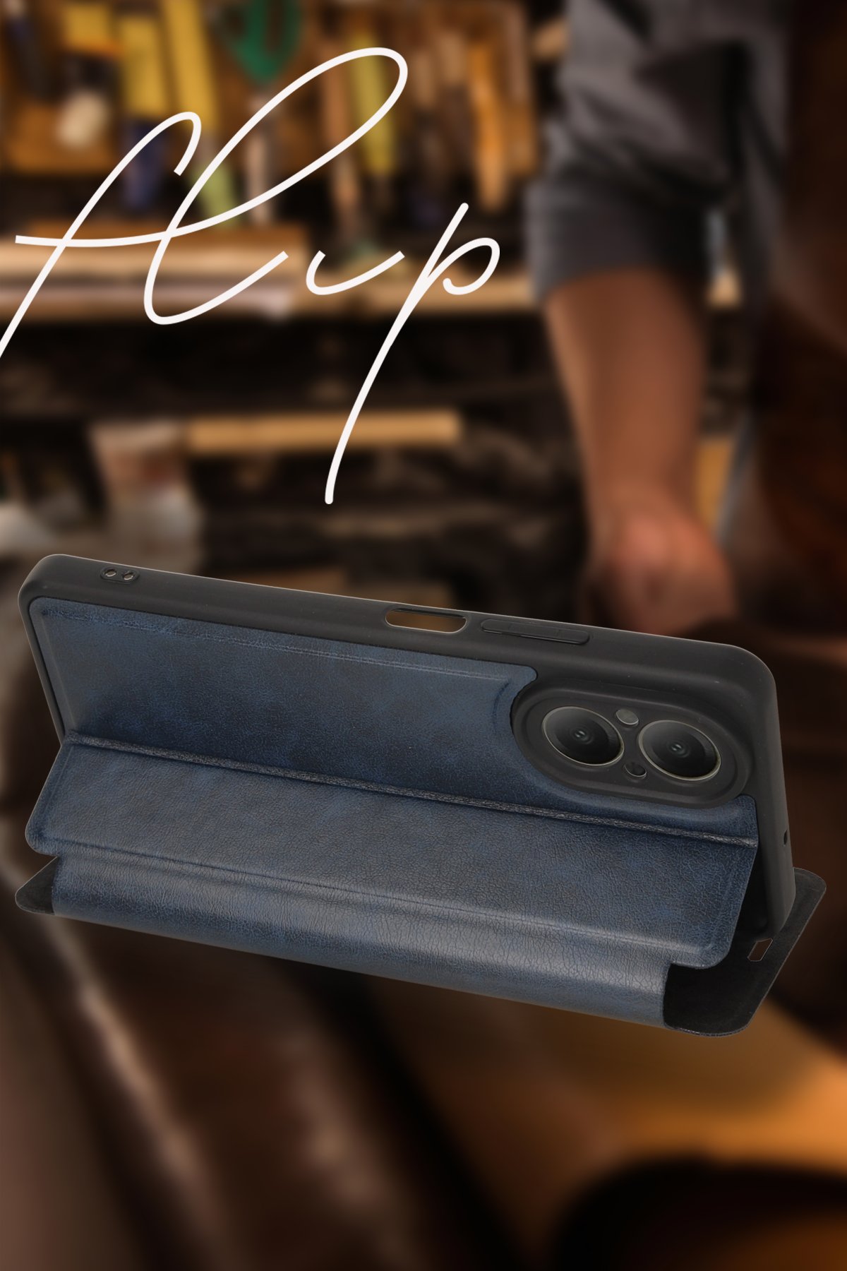 Newface Samsung Galaxy A05 Kılıf Joy Lens Standlı Kapak - Lacivert