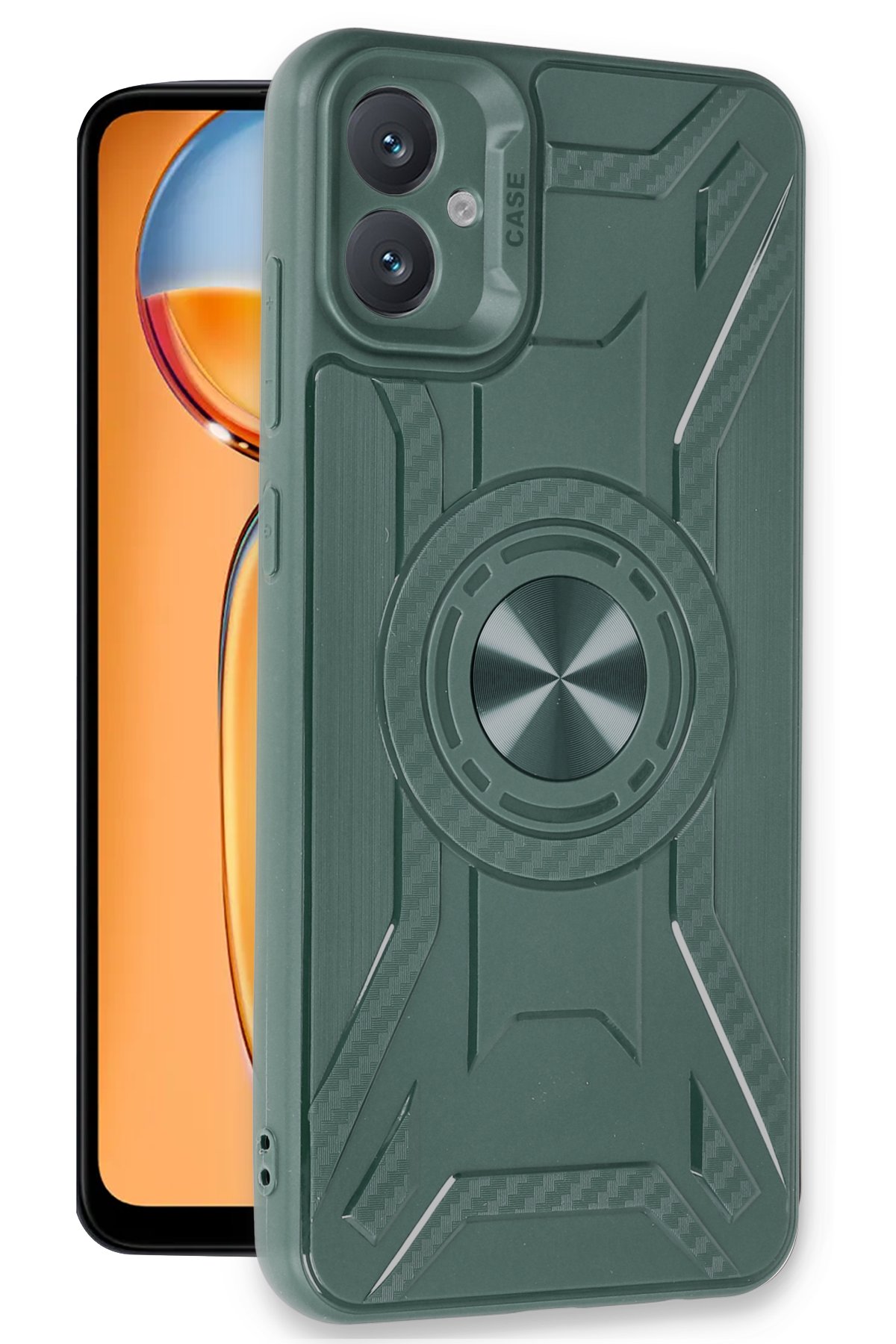 Newface Samsung Galaxy A05 Kılıf Montreal Yüzüklü Silikon Kapak - Sarı