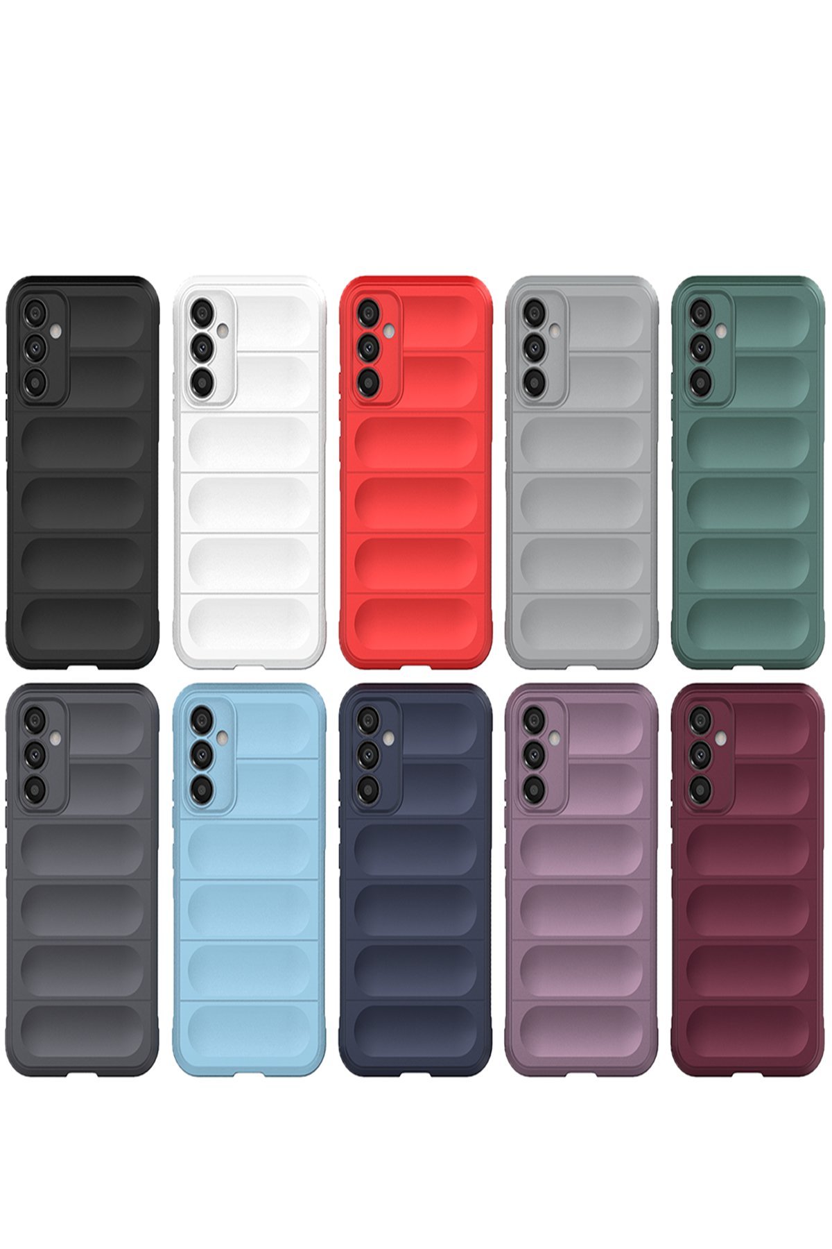 Newface Samsung Galaxy A05S Kılıf Pars Lens Yüzüklü Silikon - Gümüş