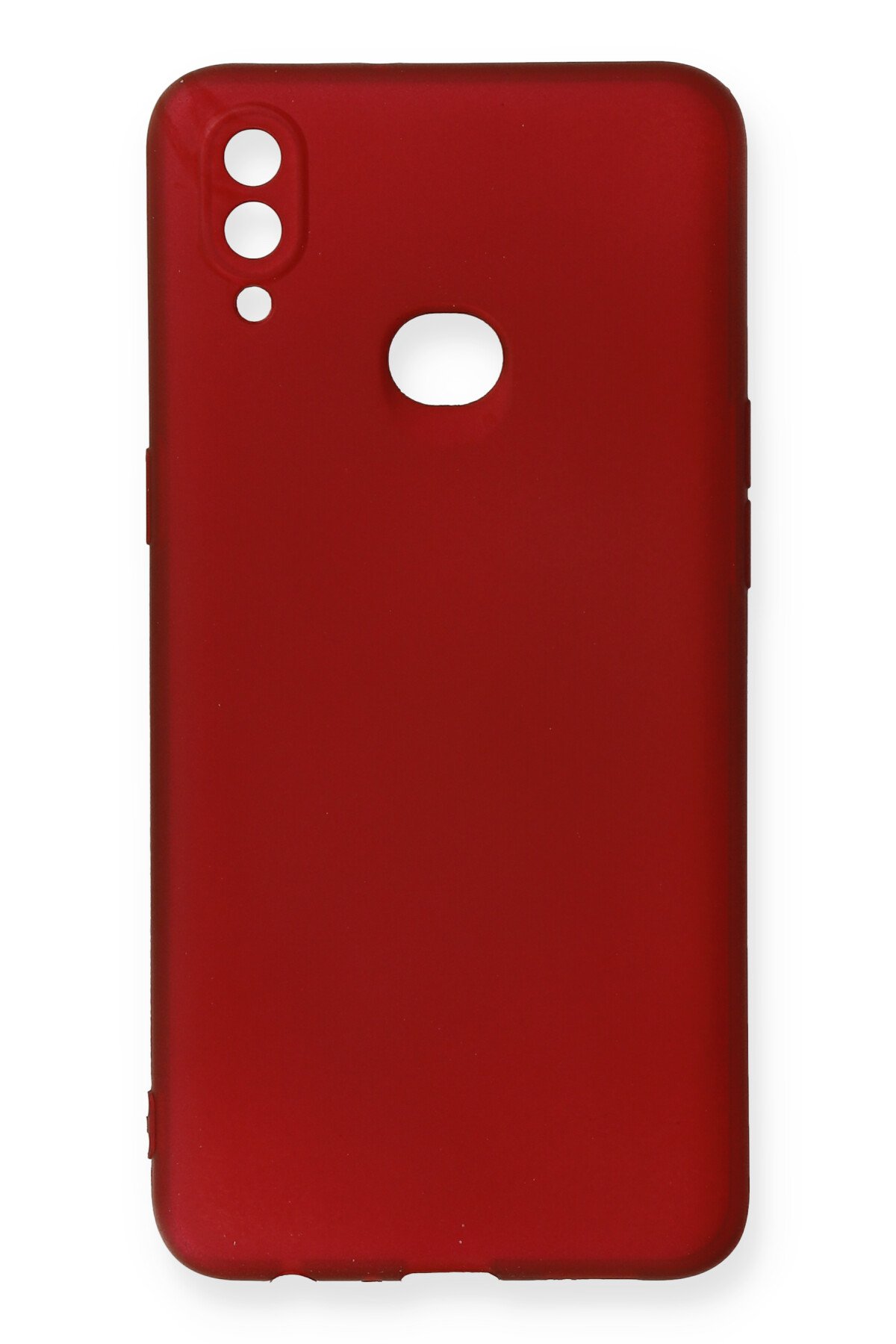 Newface Samsung Galaxy A10S Kılıf Focus Derili Silikon - Kırmızı