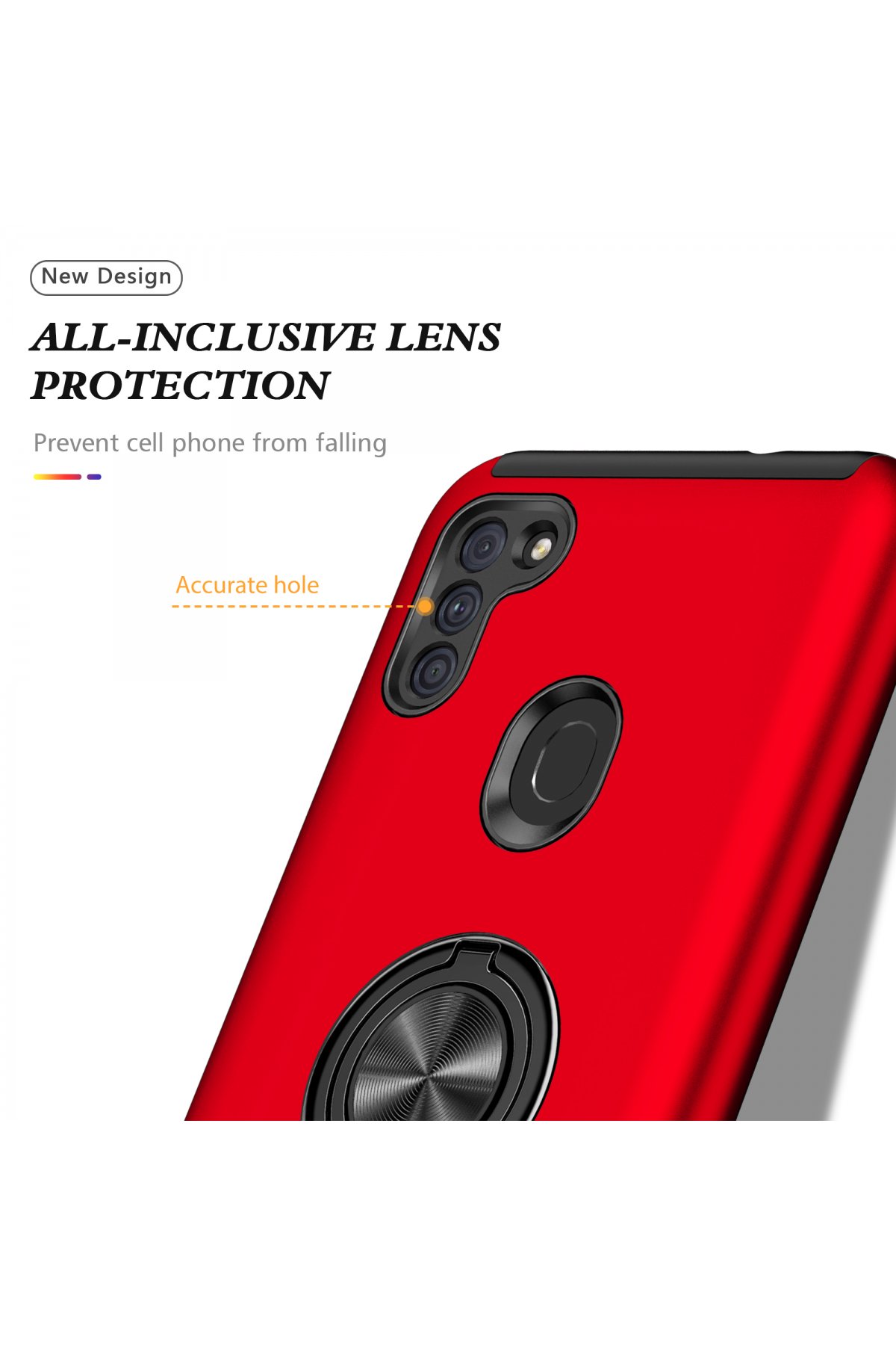 Newface Samsung Galaxy A11 Kılıf Gros Yüzüklü Silikon - Gold