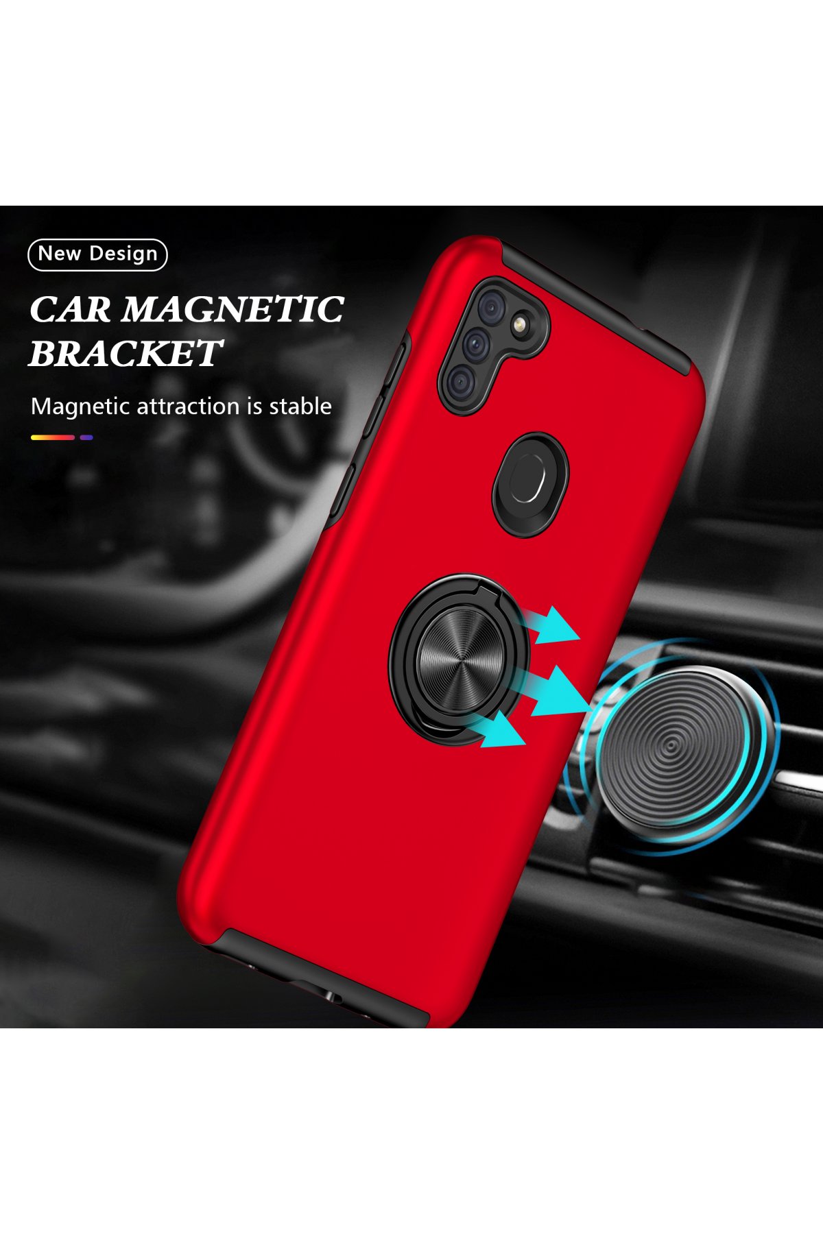 Newface Samsung Galaxy A11 Kılıf Gros Yüzüklü Silikon - Gold