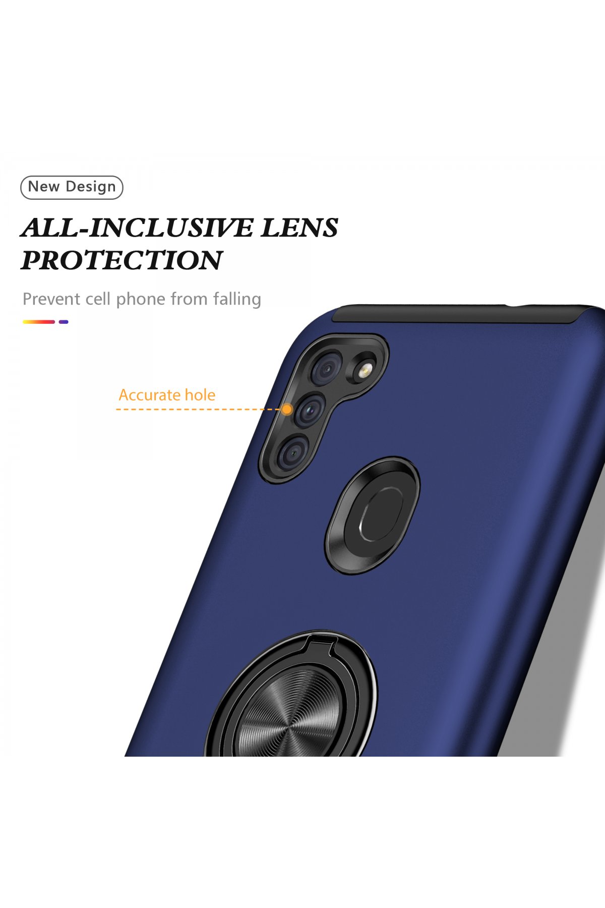 Newface Samsung Galaxy A11 Kılıf Elit Yüzüklü Kapak - Kırmızı