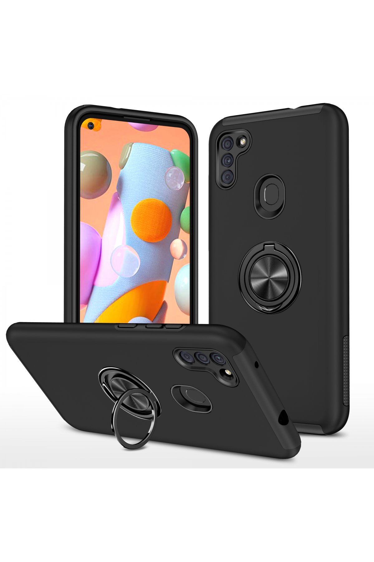 Newface Samsung Galaxy A11 Kılıf Palm Buzlu Kamera Sürgülü Silikon - Kırmızı