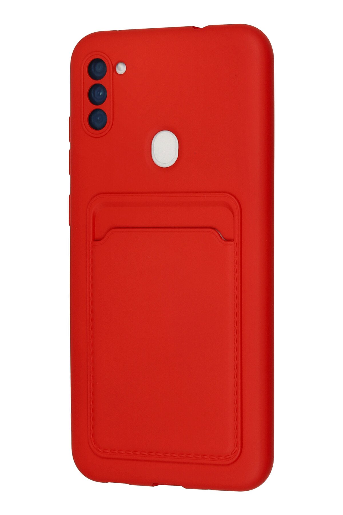 Newface Samsung Galaxy A11 Kılıf Platin Kamera Koruma Silikon - Kırmızı